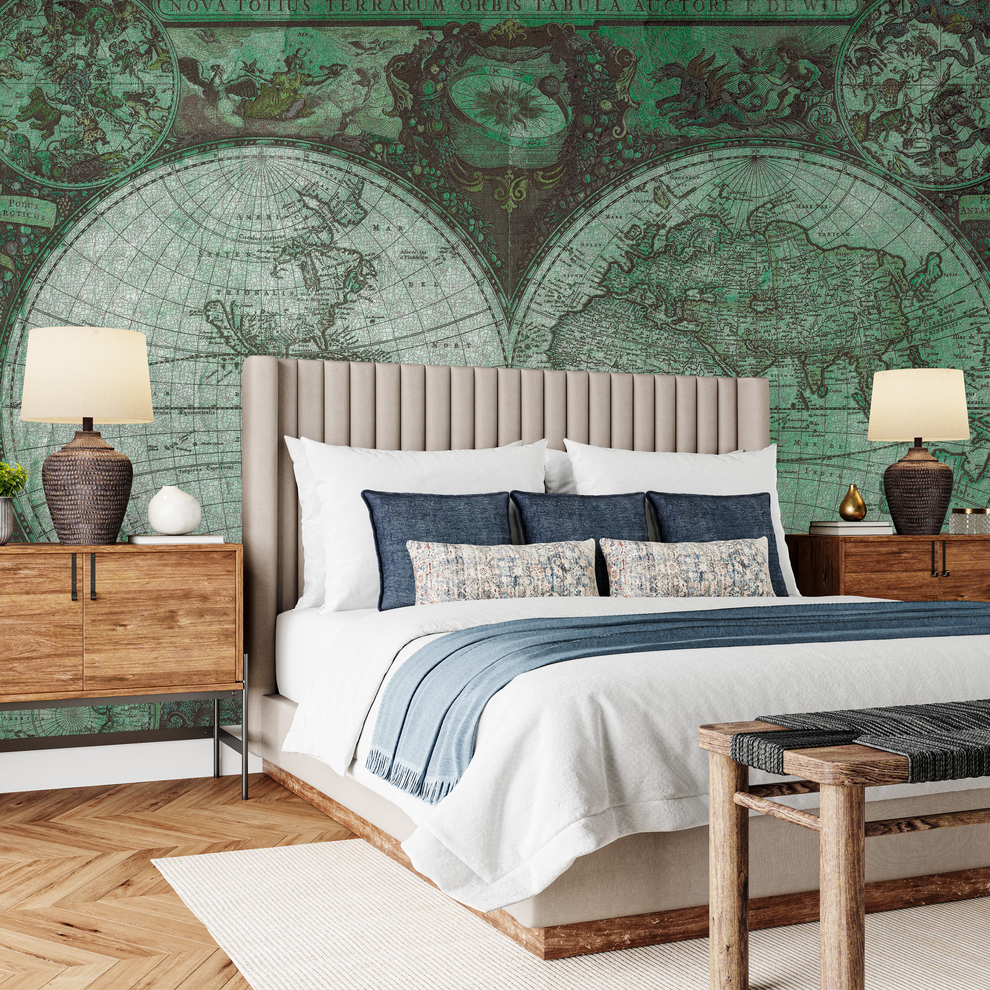 3D Vintage Map - Printed Mural