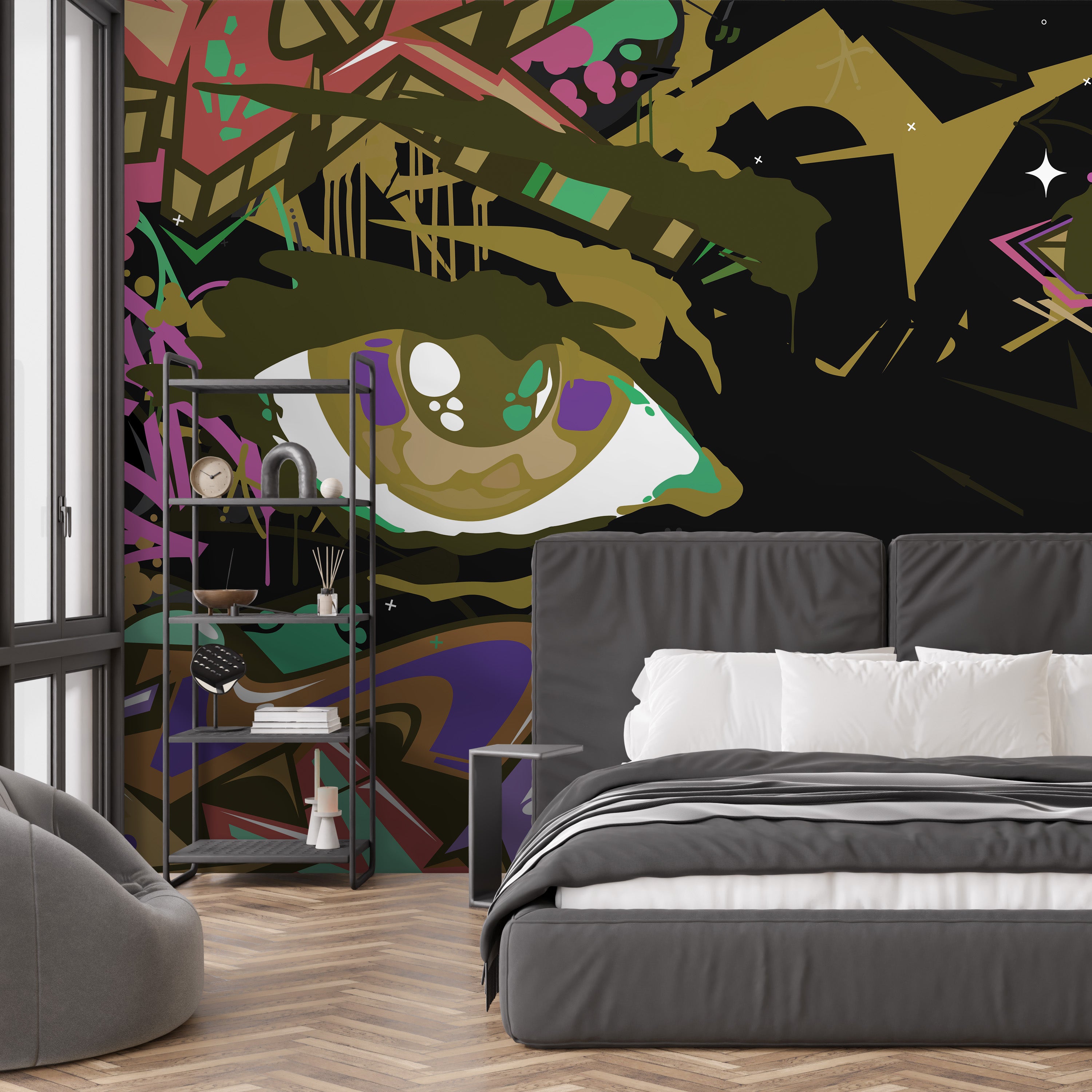 Electric Eyes Graffiti Mural