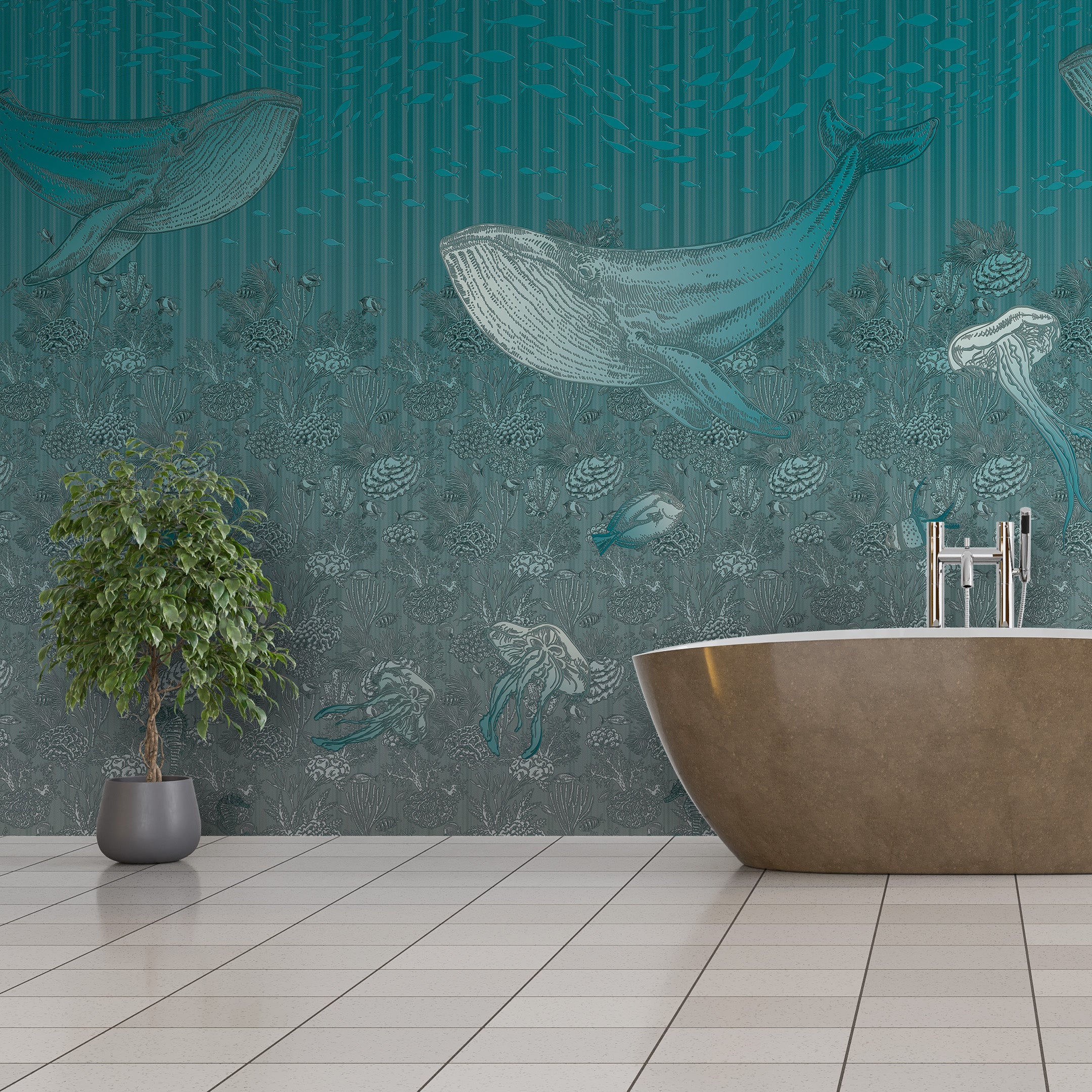 3D Whale Watch - Printed Mural
