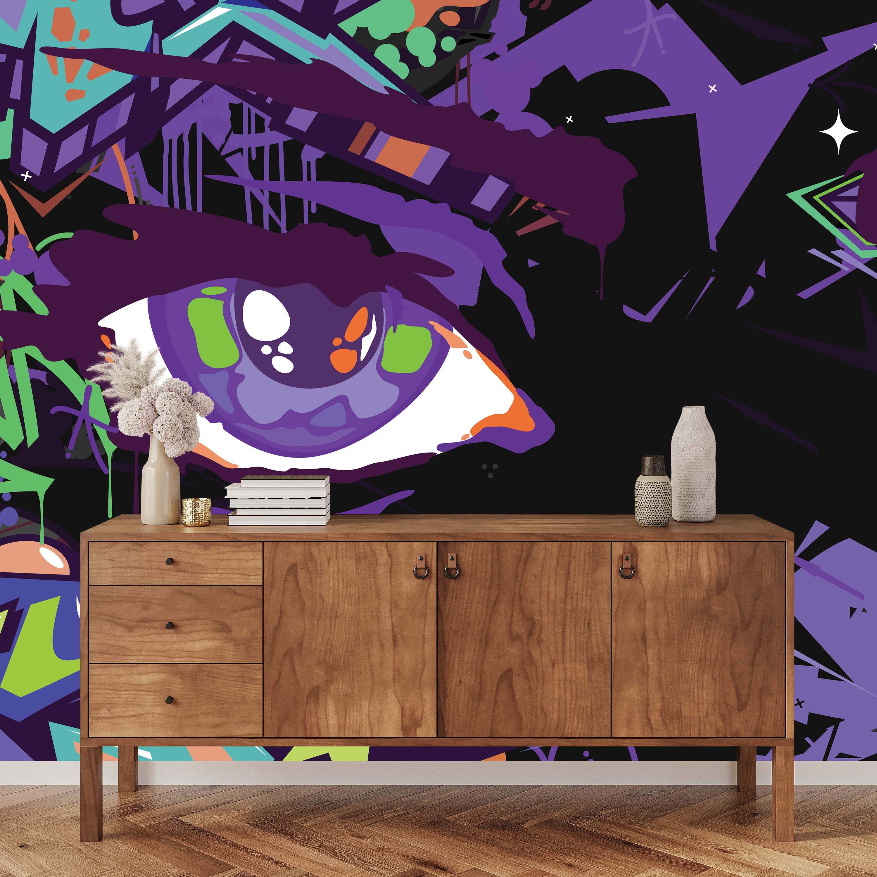 Electric Eyes Graffiti Mural