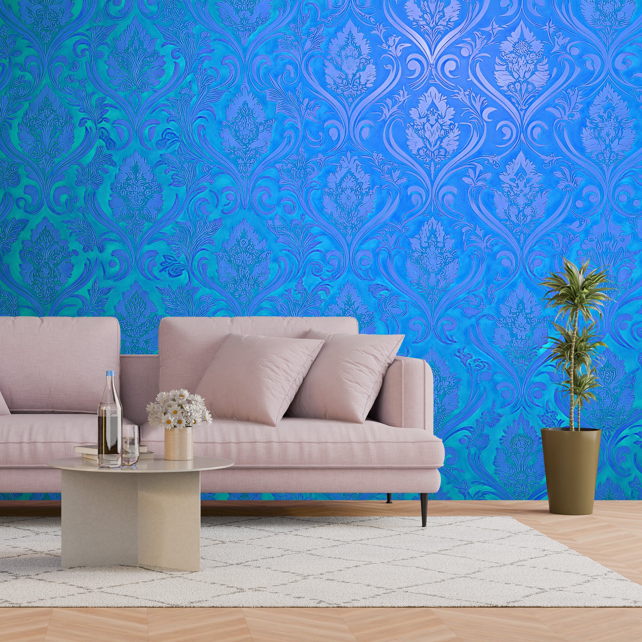 Golden Damask Mural