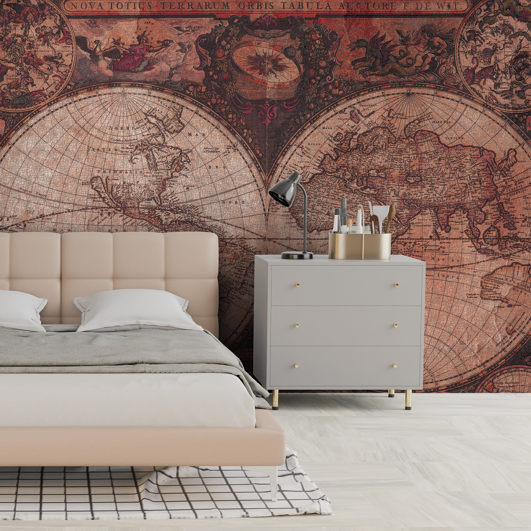 3D Vintage Map - Printed Mural
