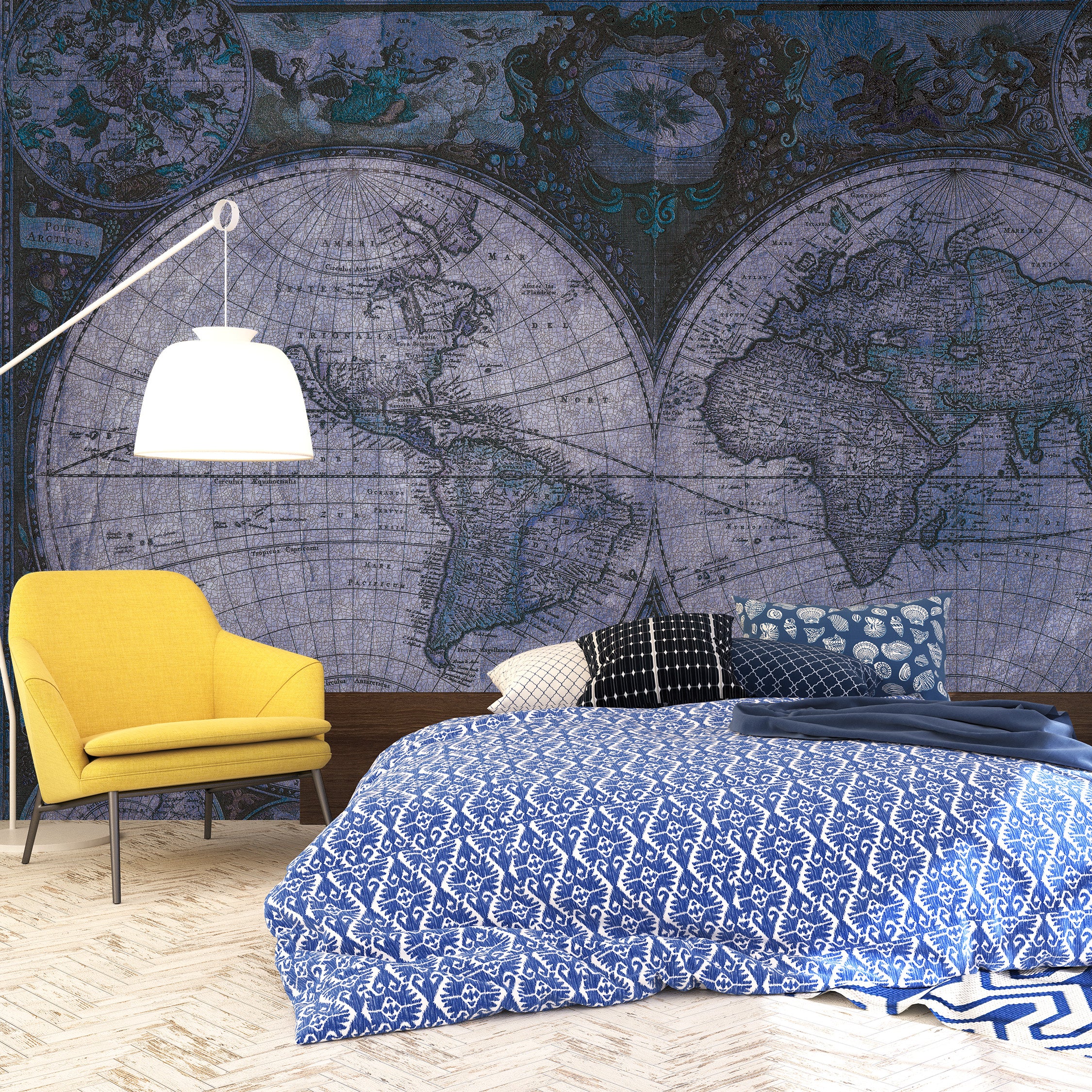3D Vintage Map - Printed Mural