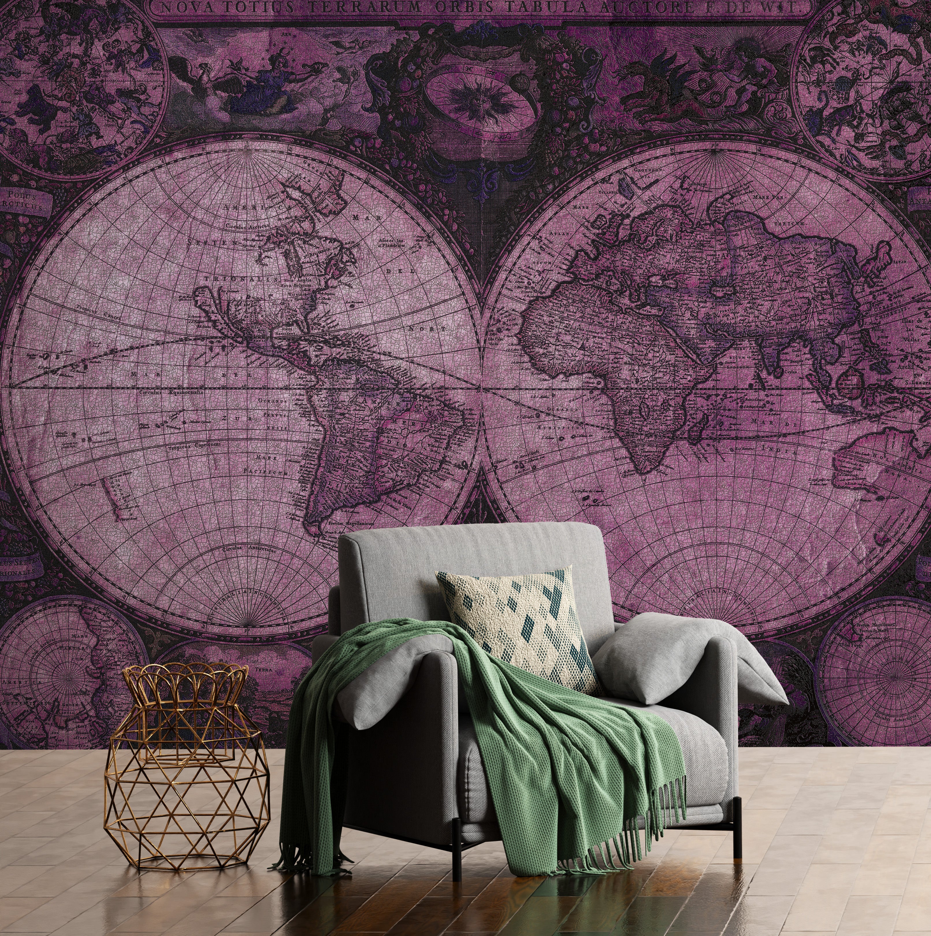 3D Vintage Map - Printed Mural