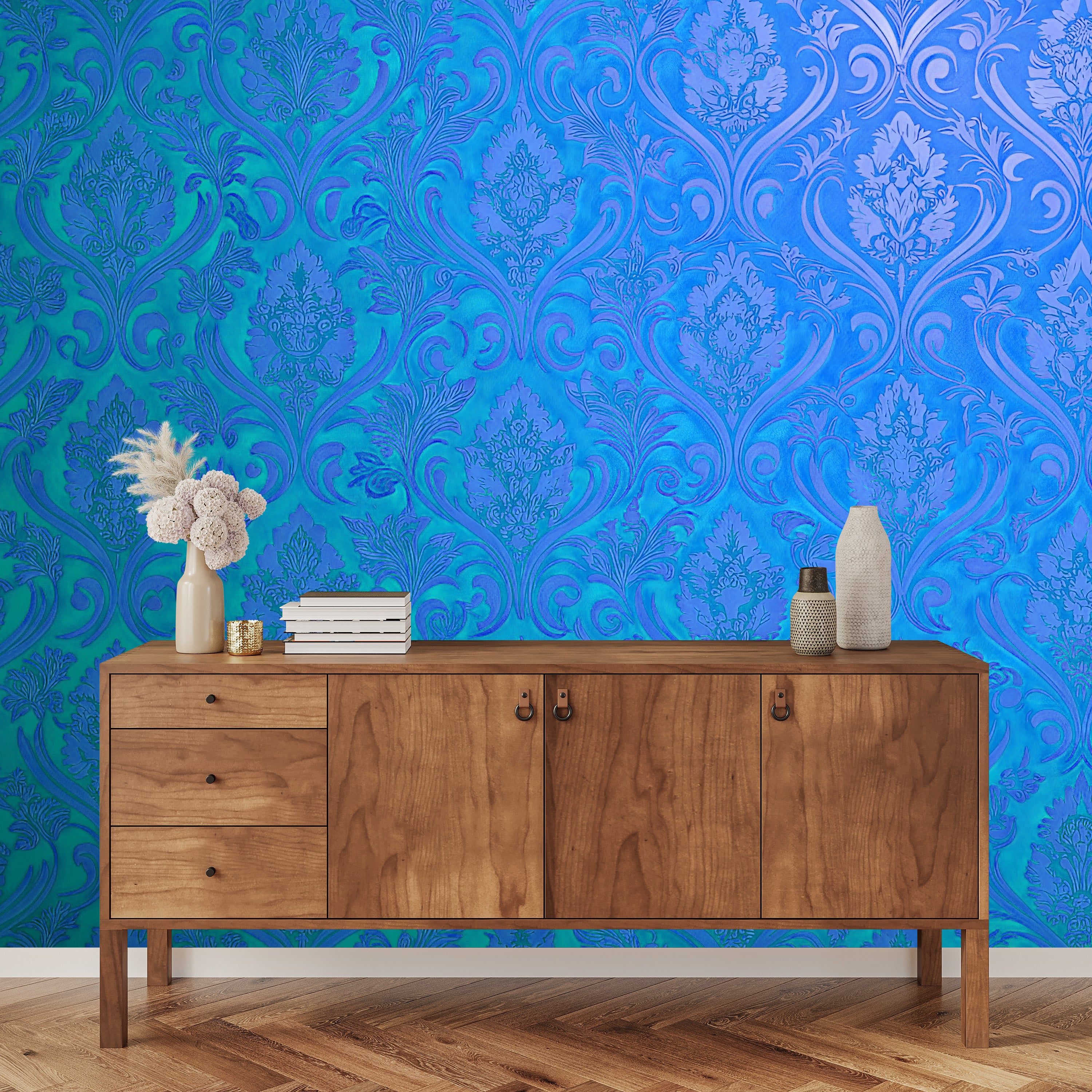 Golden Damask Mural