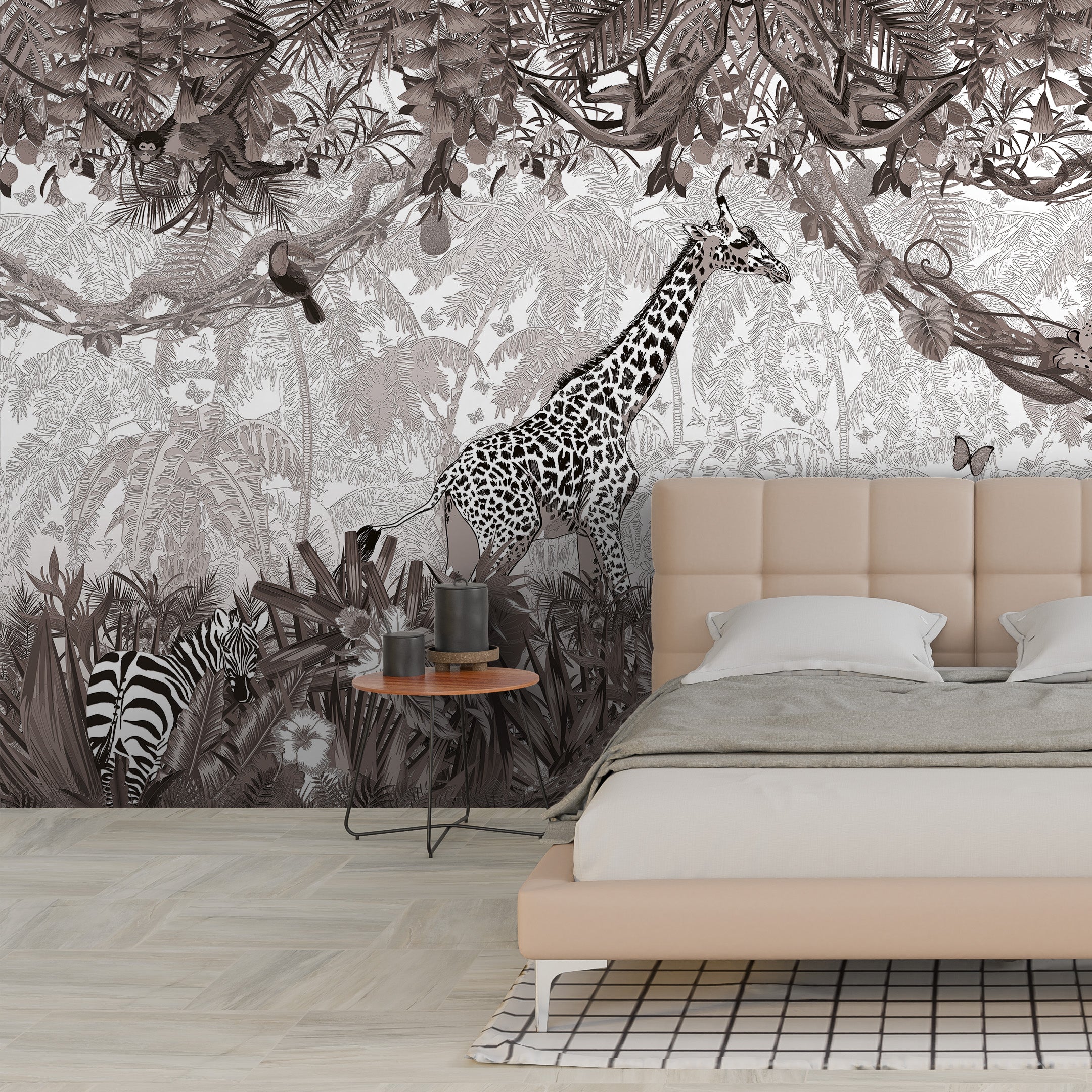 3D Safari Scene - Printed Mural