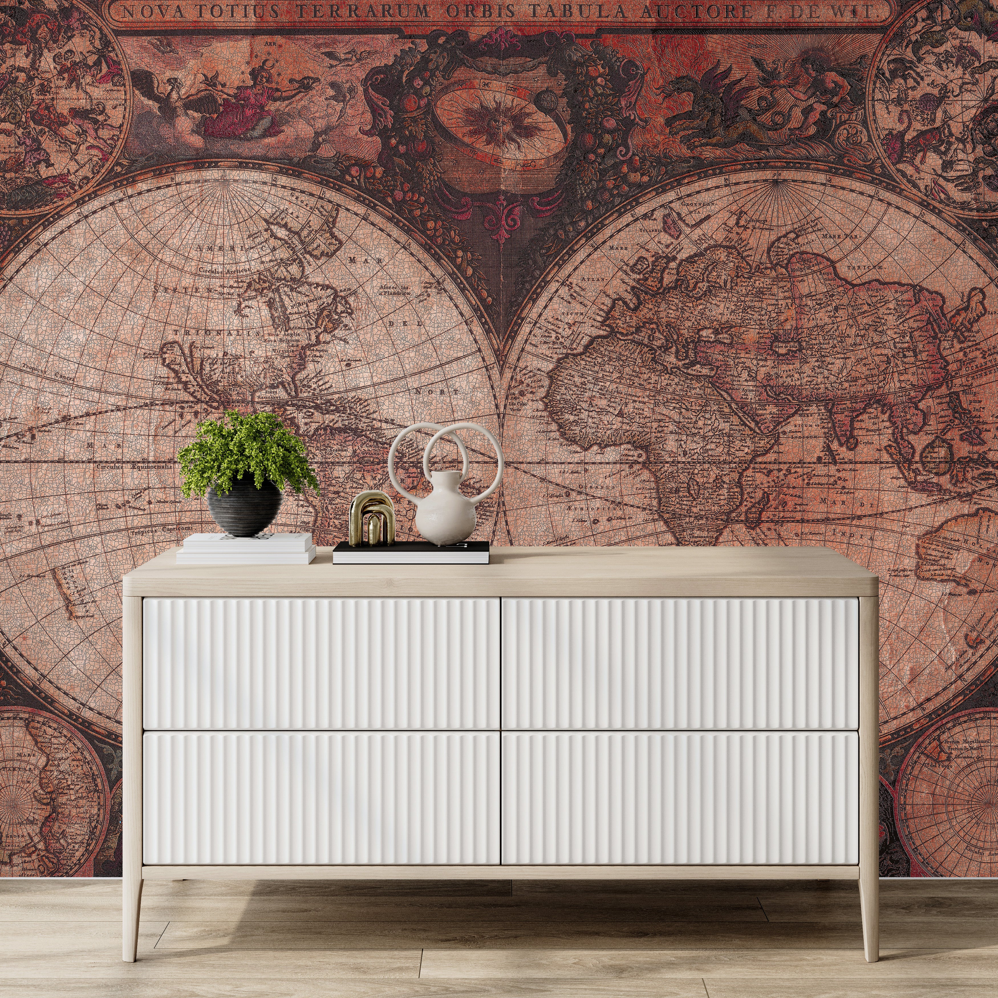 3D Vintage Map - Printed Mural