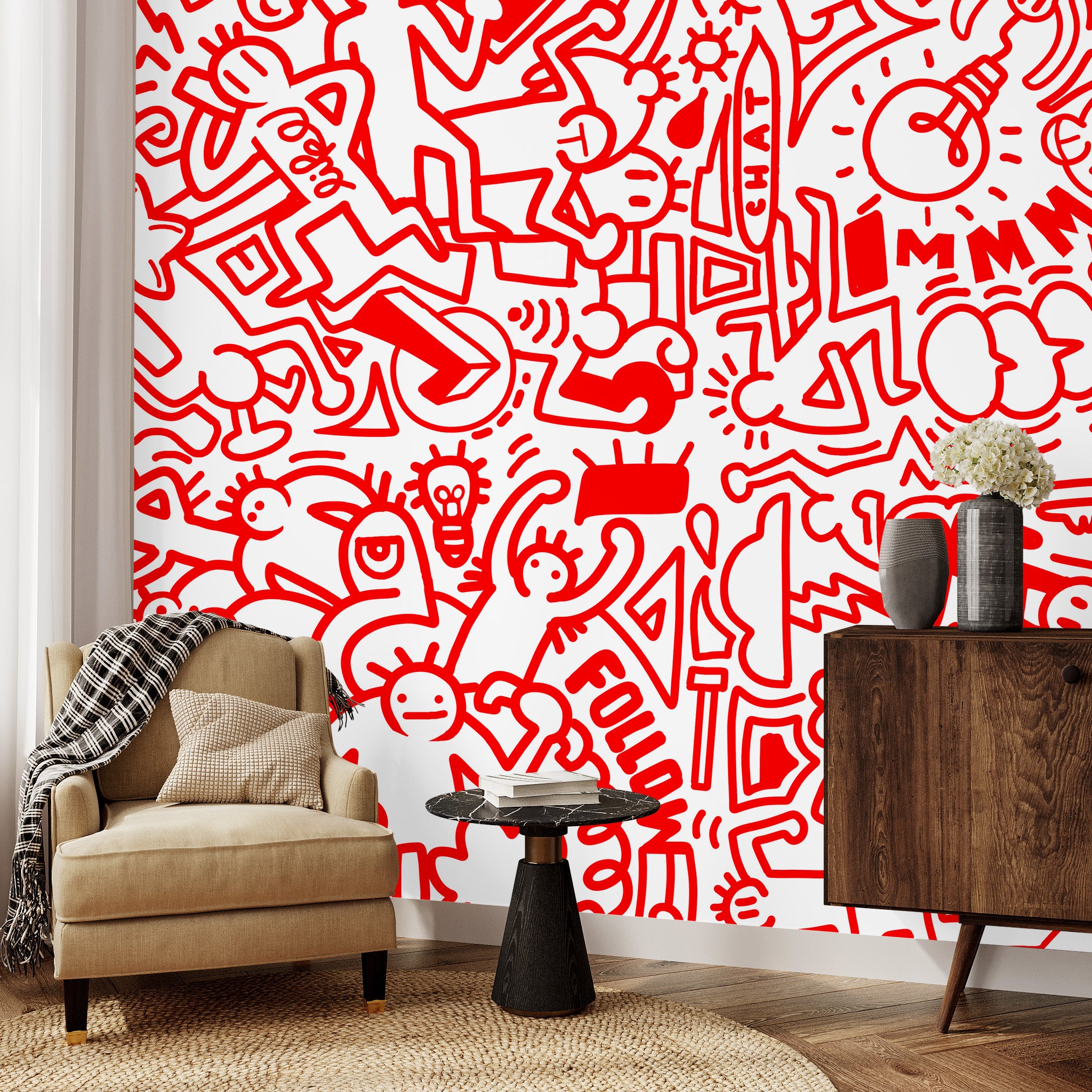 Ink Sketch Playground Mural