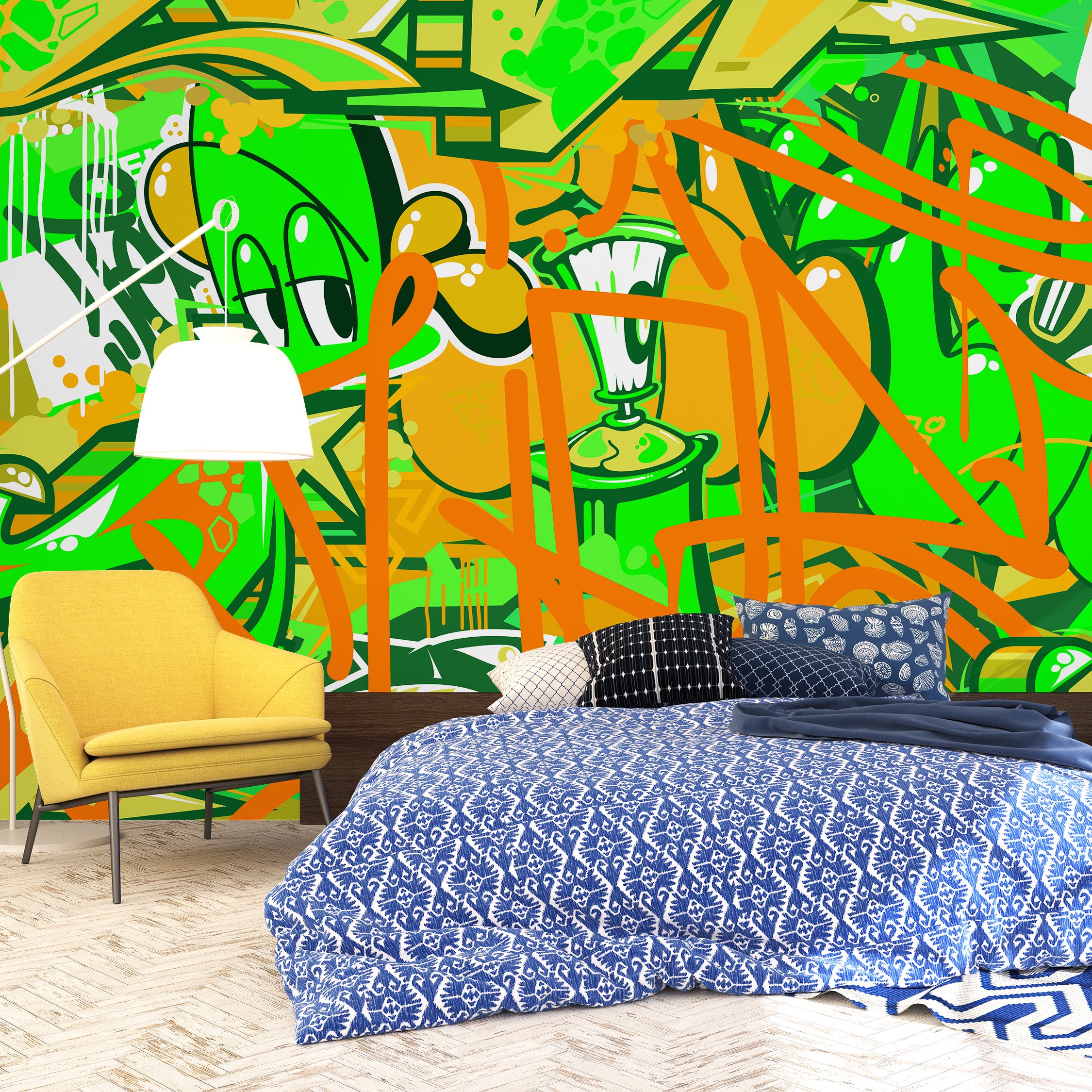 Tag & Spark - Cartoon Graffiti Riot Mural