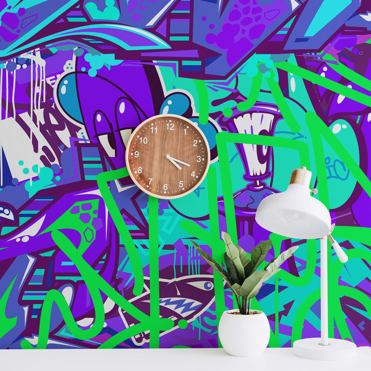Tag & Spark - Cartoon Graffiti Riot Mural