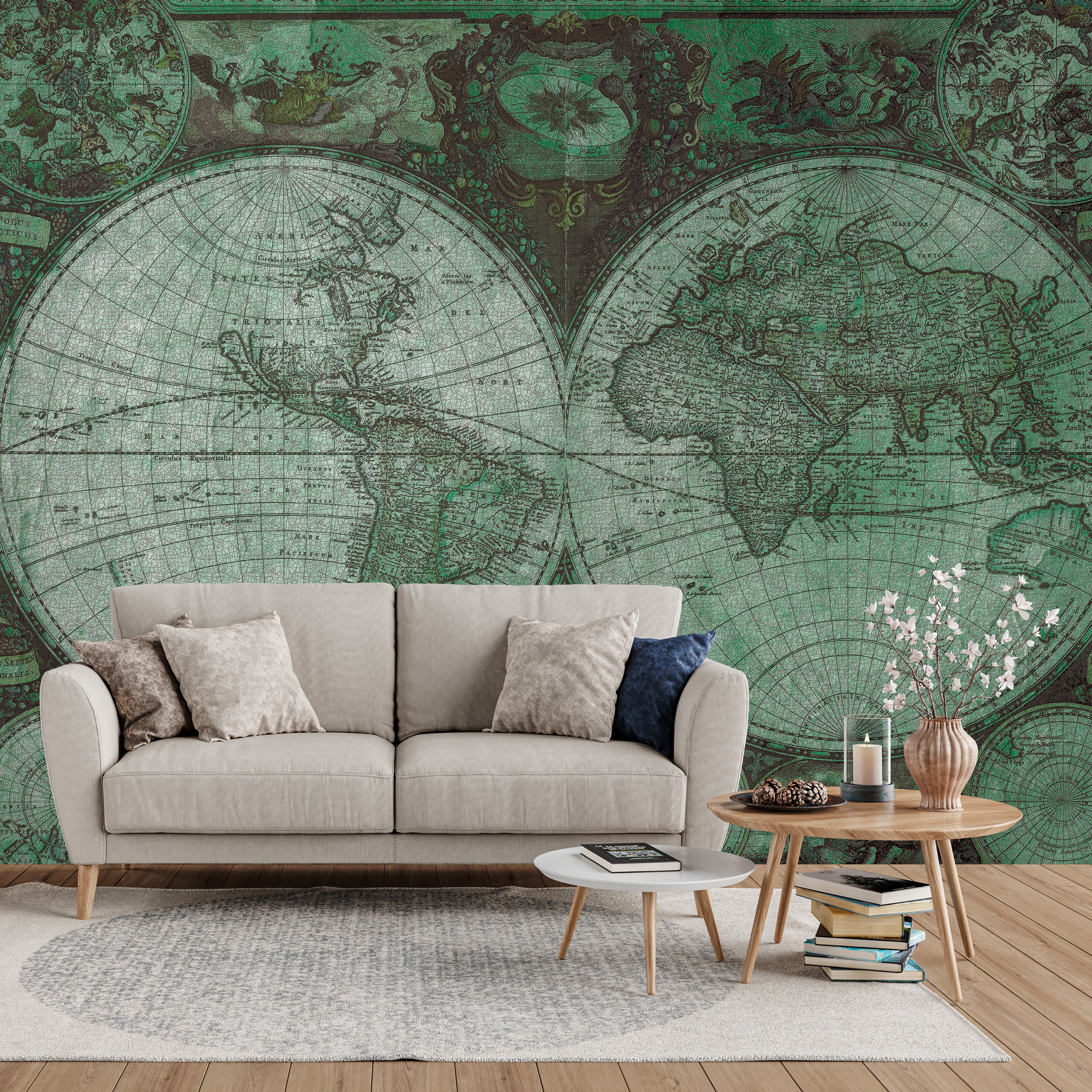 3D Vintage Map - Printed Mural