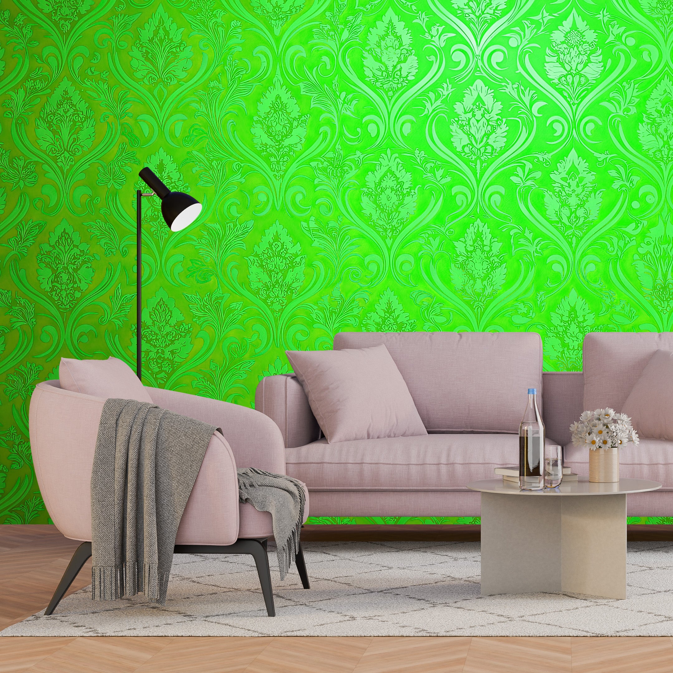 Golden Damask Mural