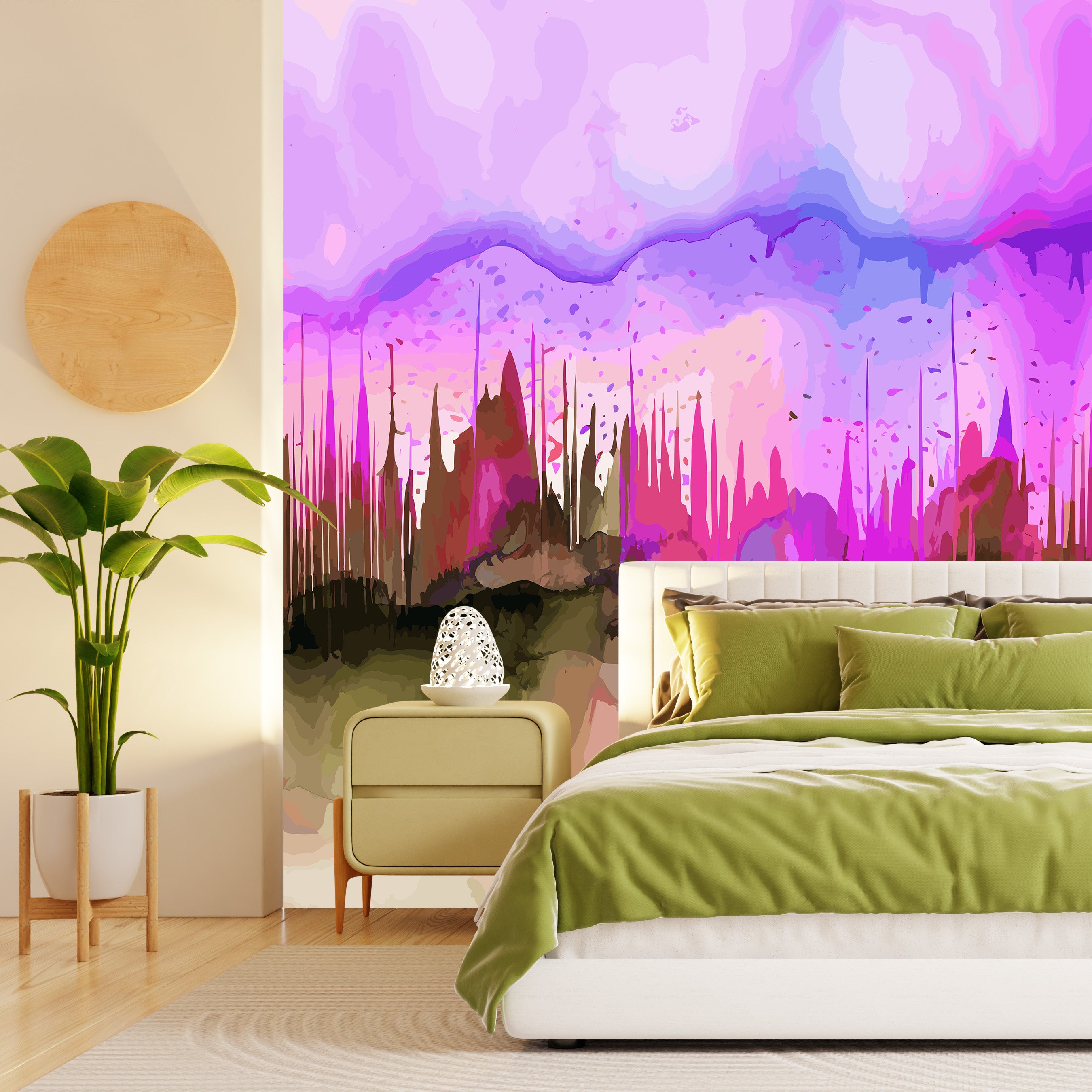 Fluid Watercolor Forest Mural