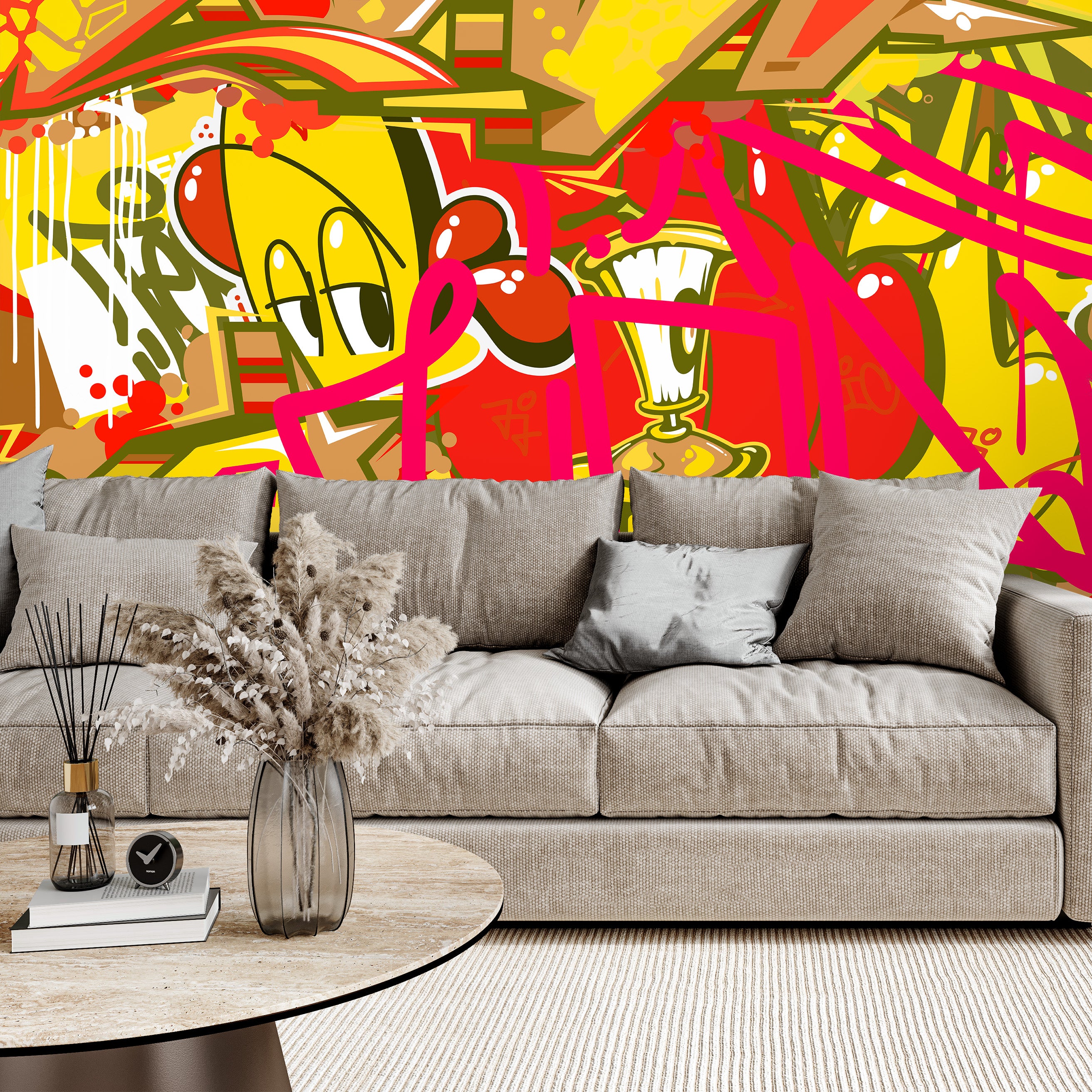 Tag & Spark - Cartoon Graffiti Riot Mural
