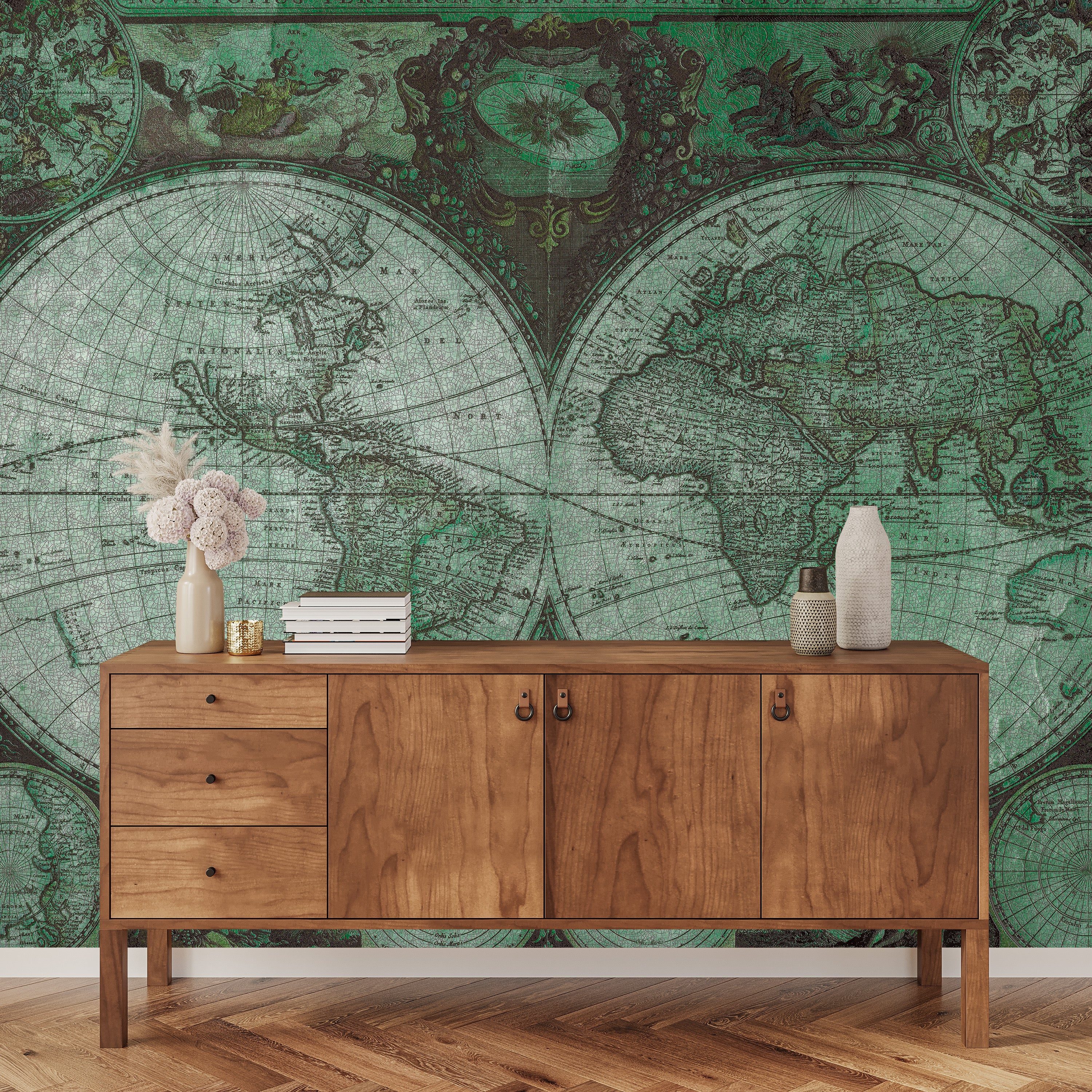 3D Vintage Map - Printed Mural