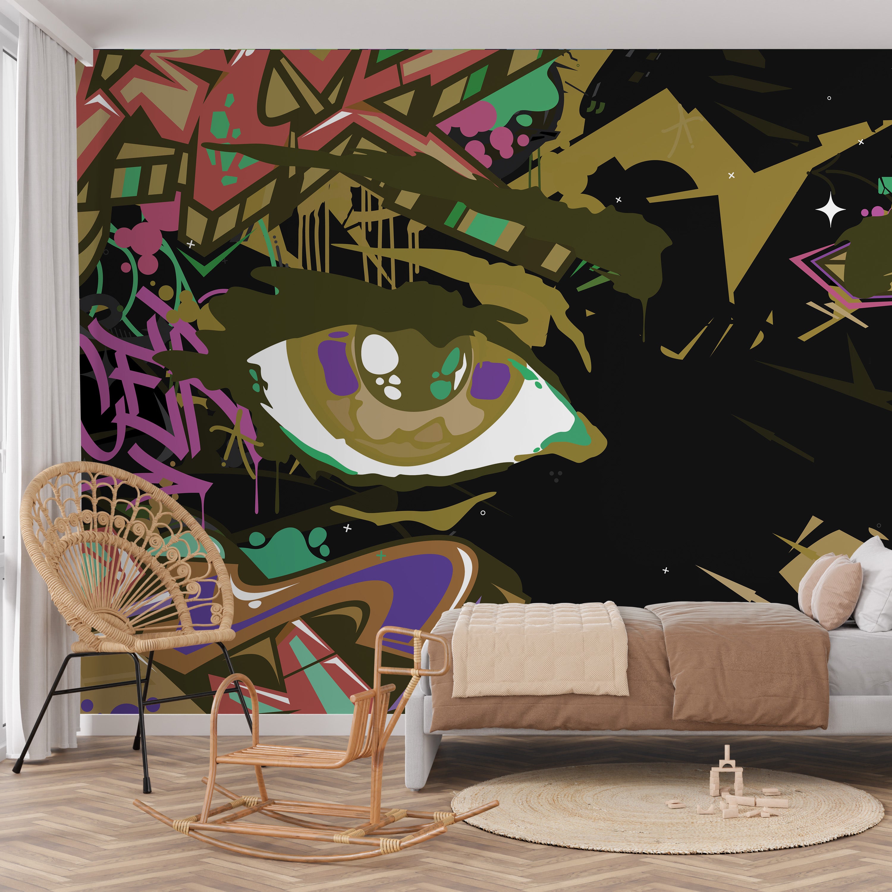 Electric Eyes Graffiti Mural