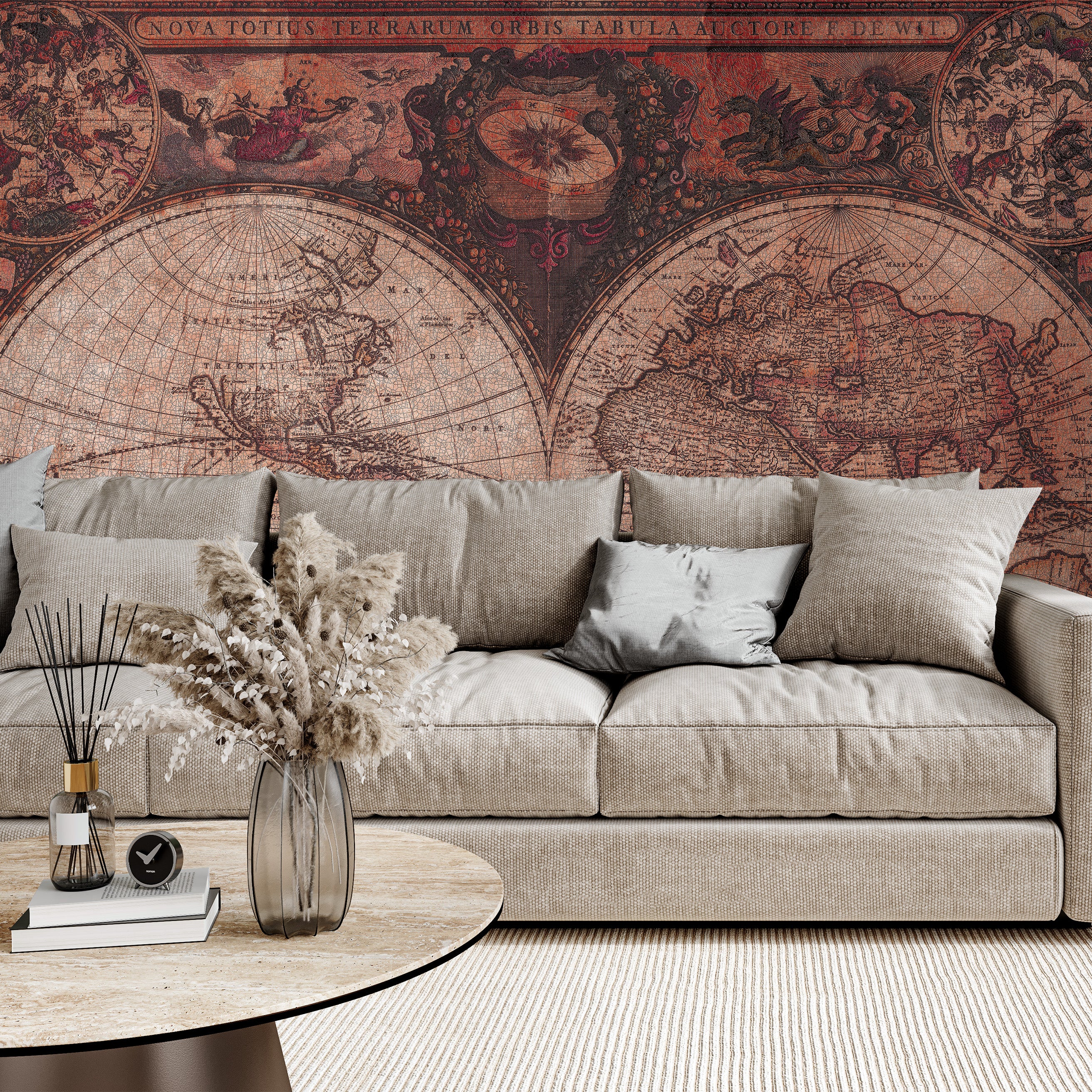 3D Vintage Map - Printed Mural