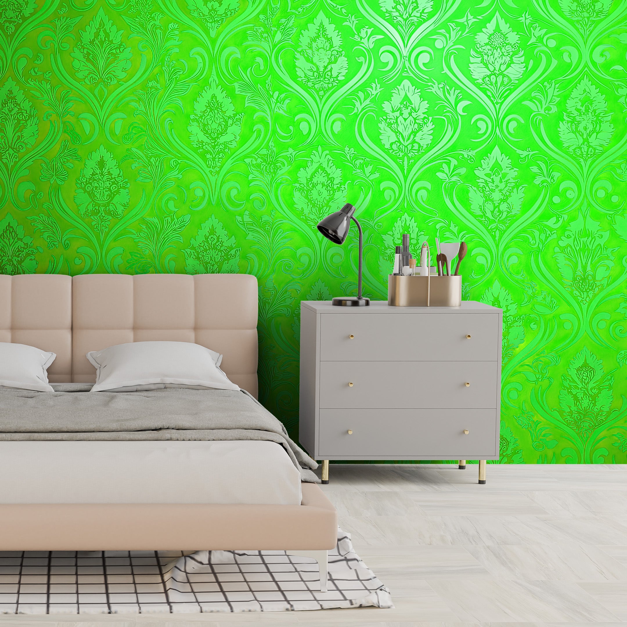 Golden Damask Mural