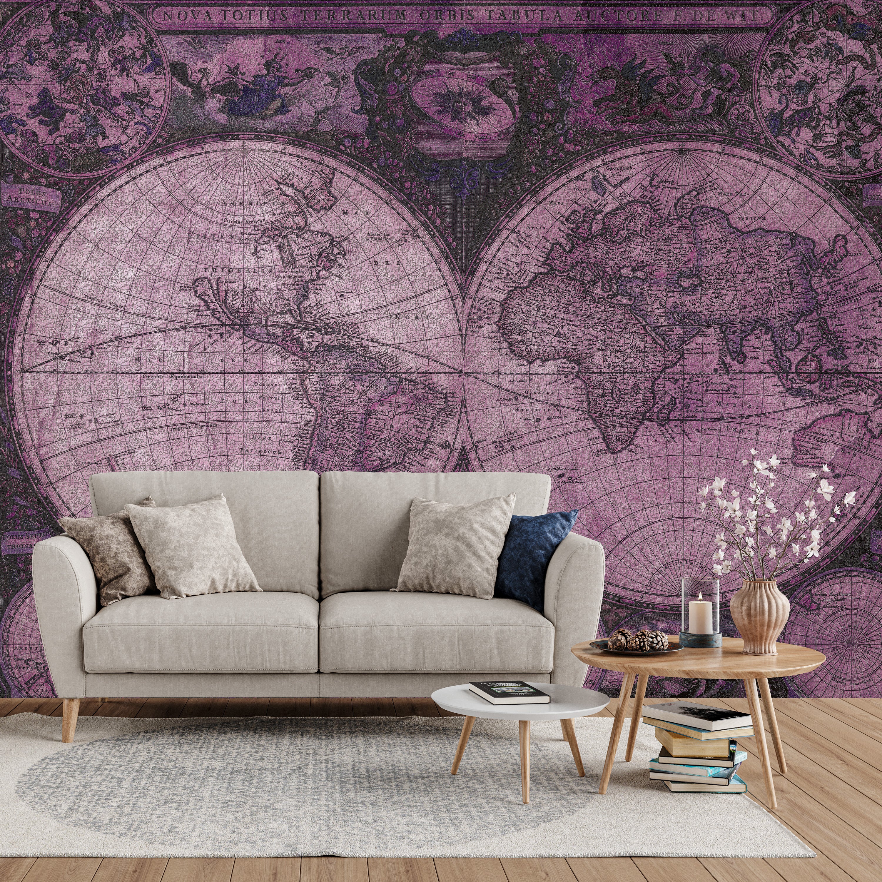 3D Vintage Map - Printed Mural