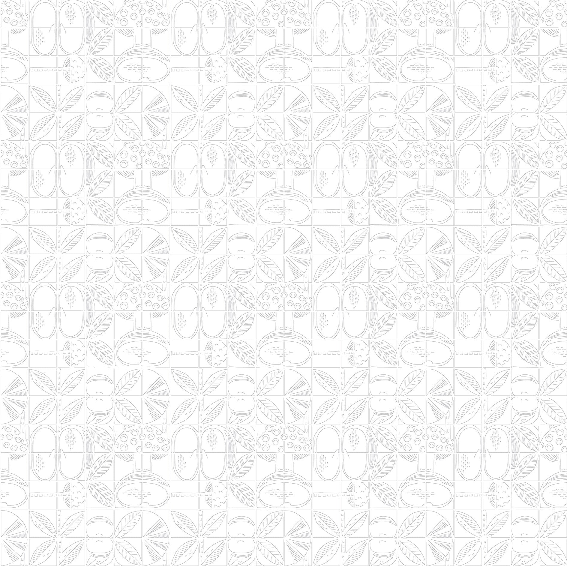 3D Symmetrical Garden Square - Paintable Wallpaper