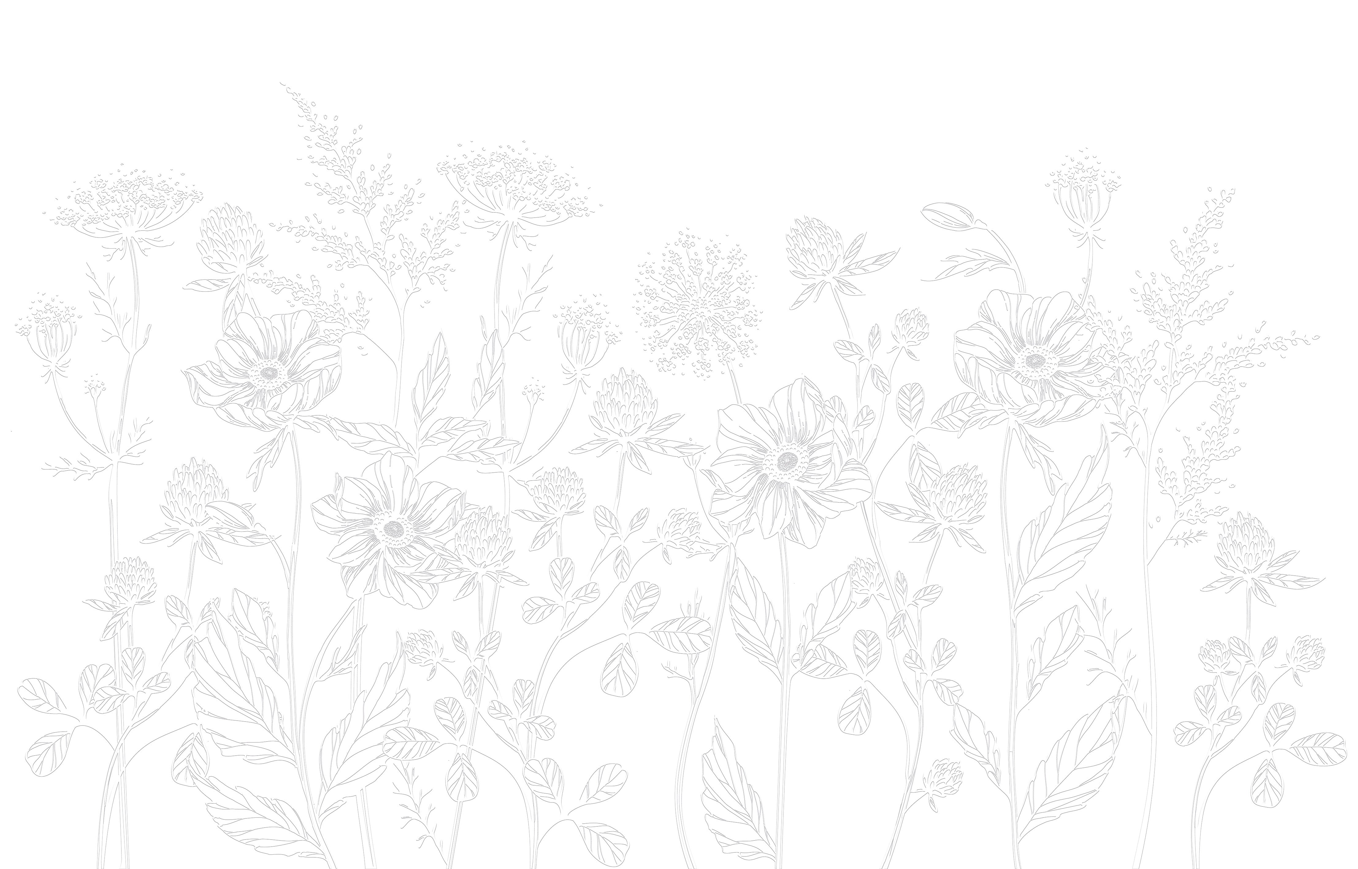 3D Wildflower Whimsy - Paintable Mural