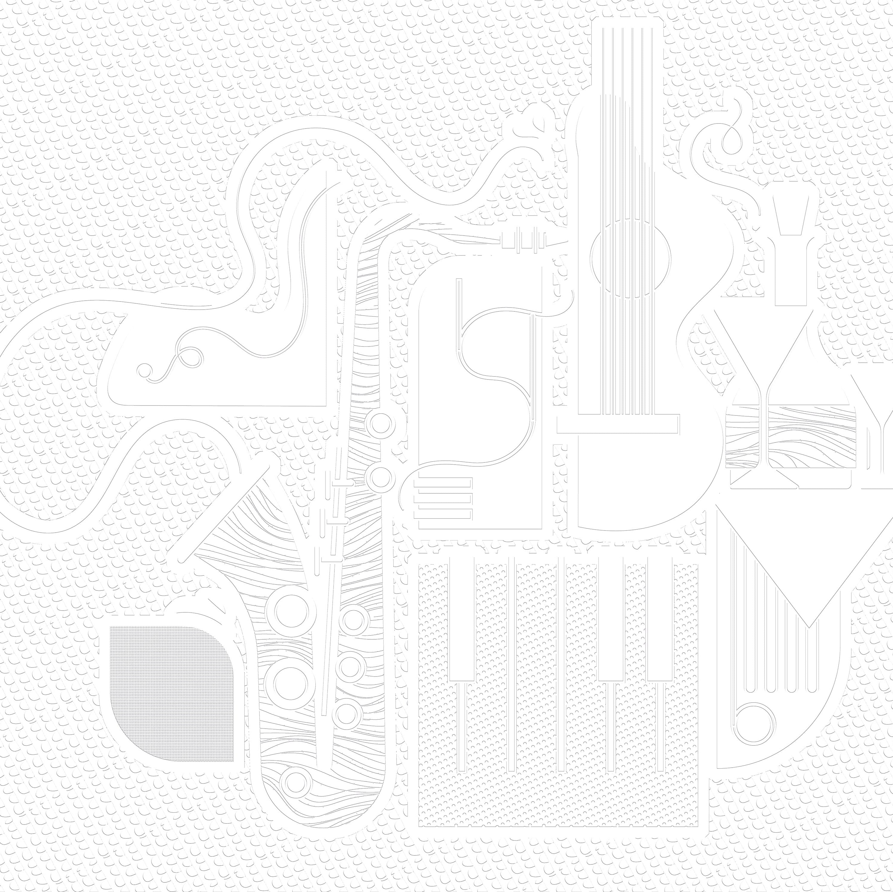 3D Nocturne Rhythms - Paintable Mural