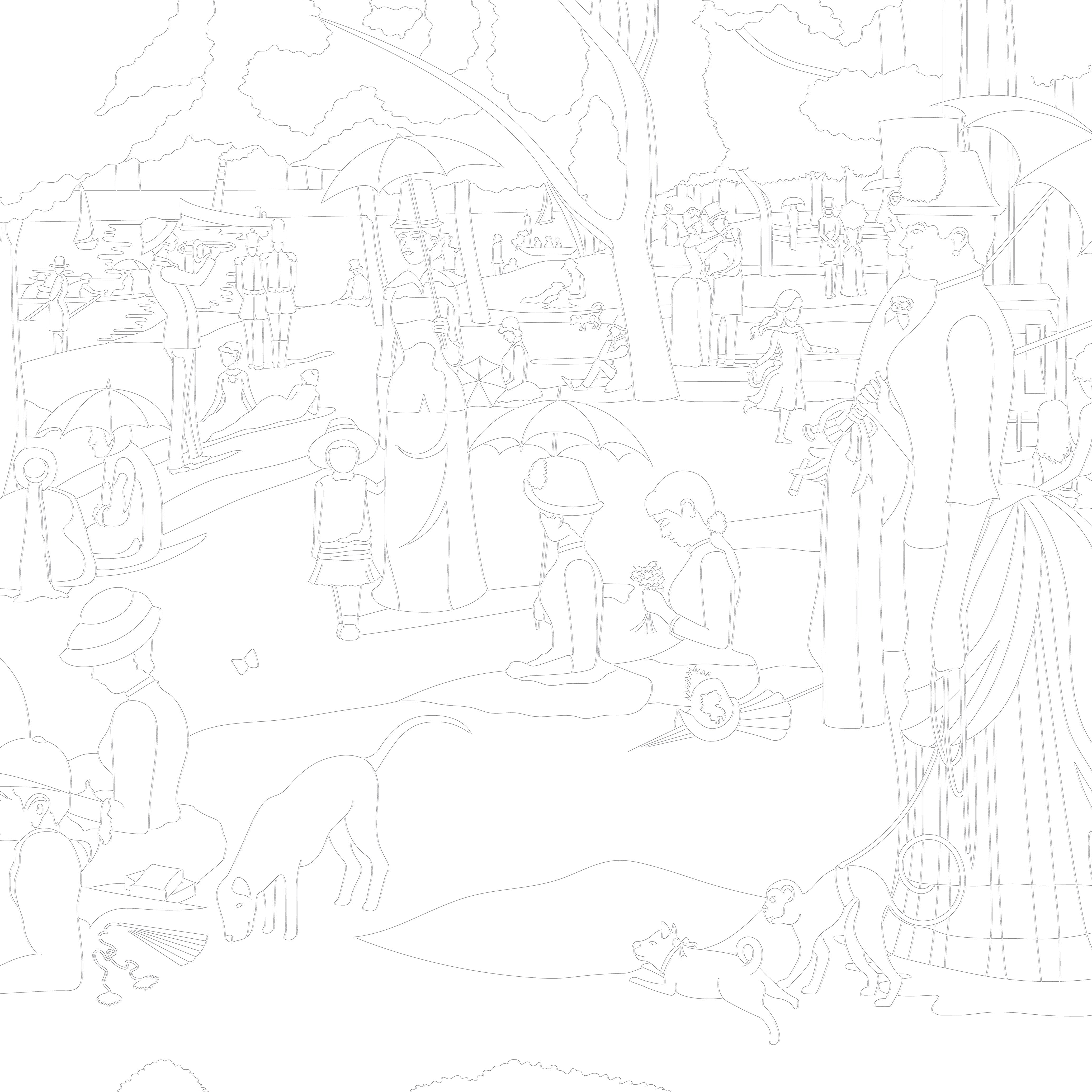 3D Parisian Promenade - Paintable Mural