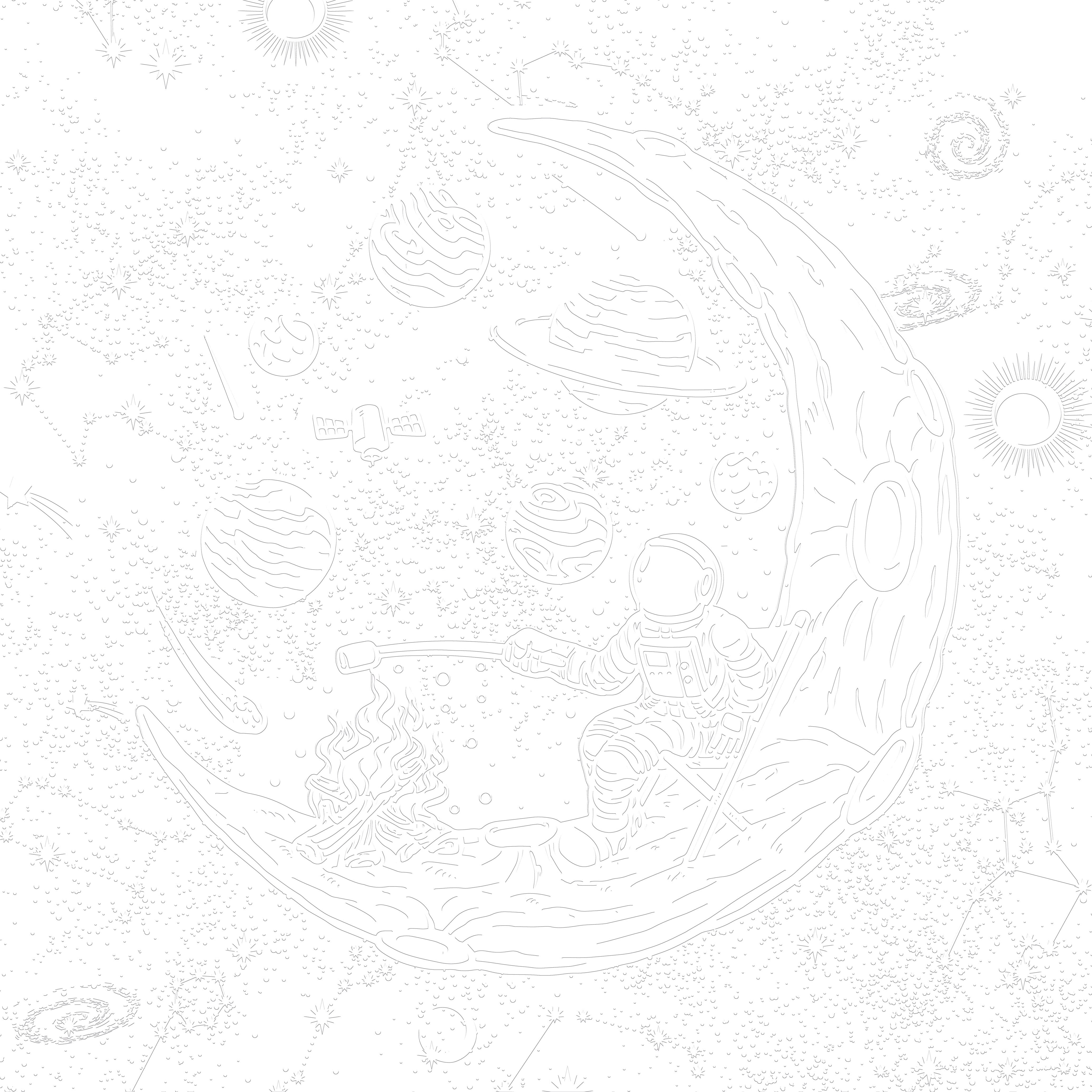 3D Astronaut Moon Dream - Paintable Mural