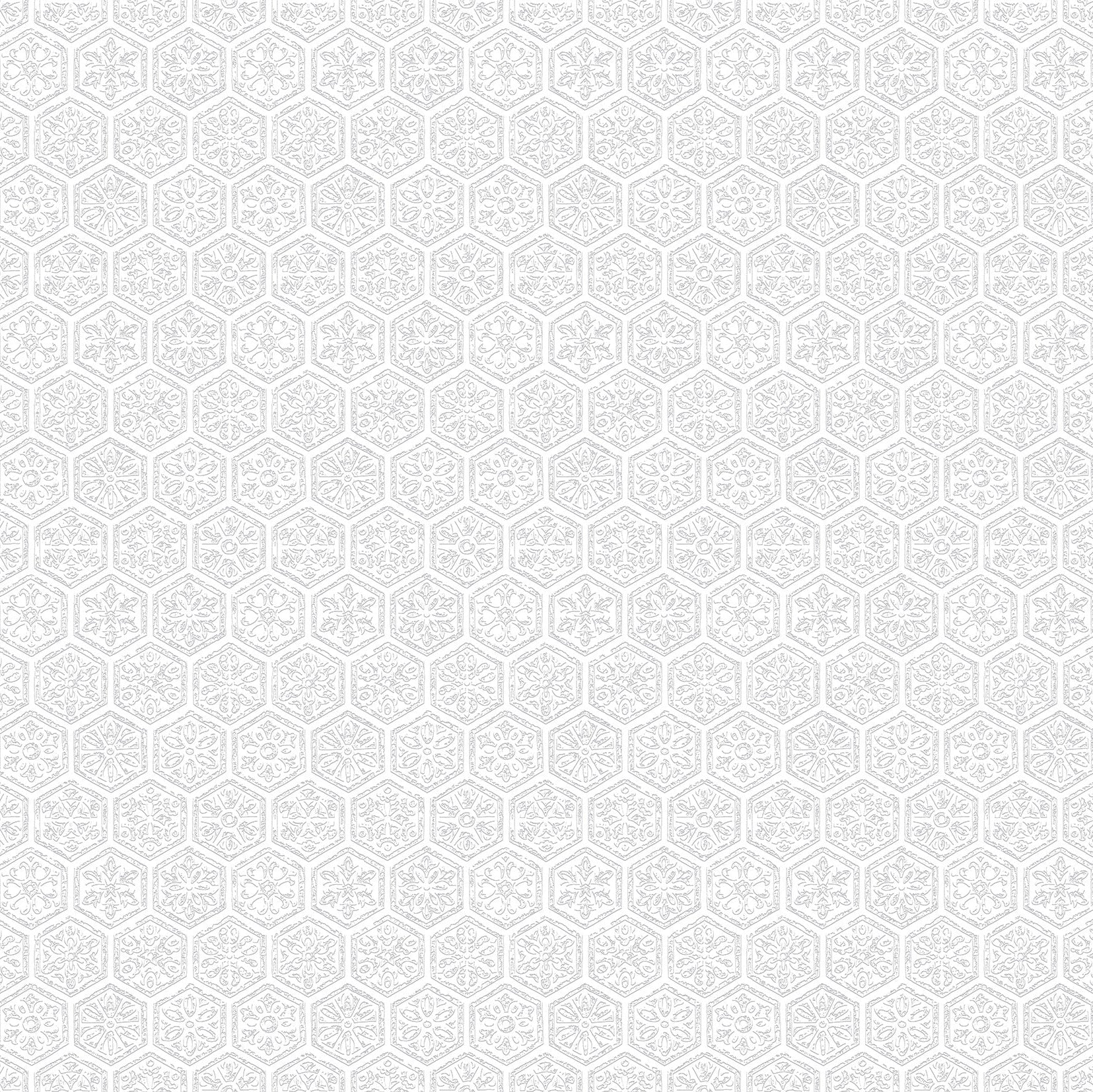 3D Regal Hexagon Crest - Paintable Wallpaper