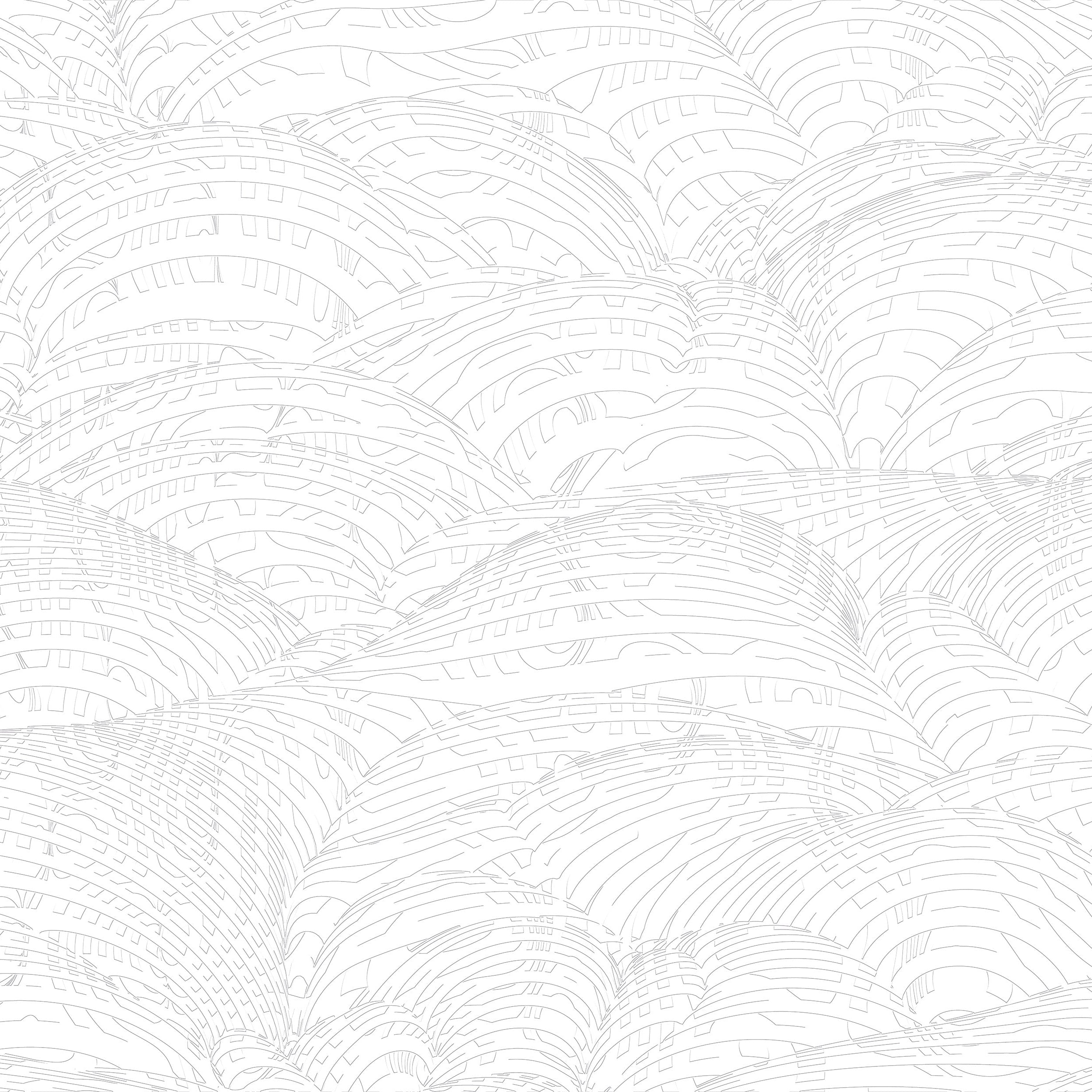 3D Art Deco Horizon - Paintable Mural