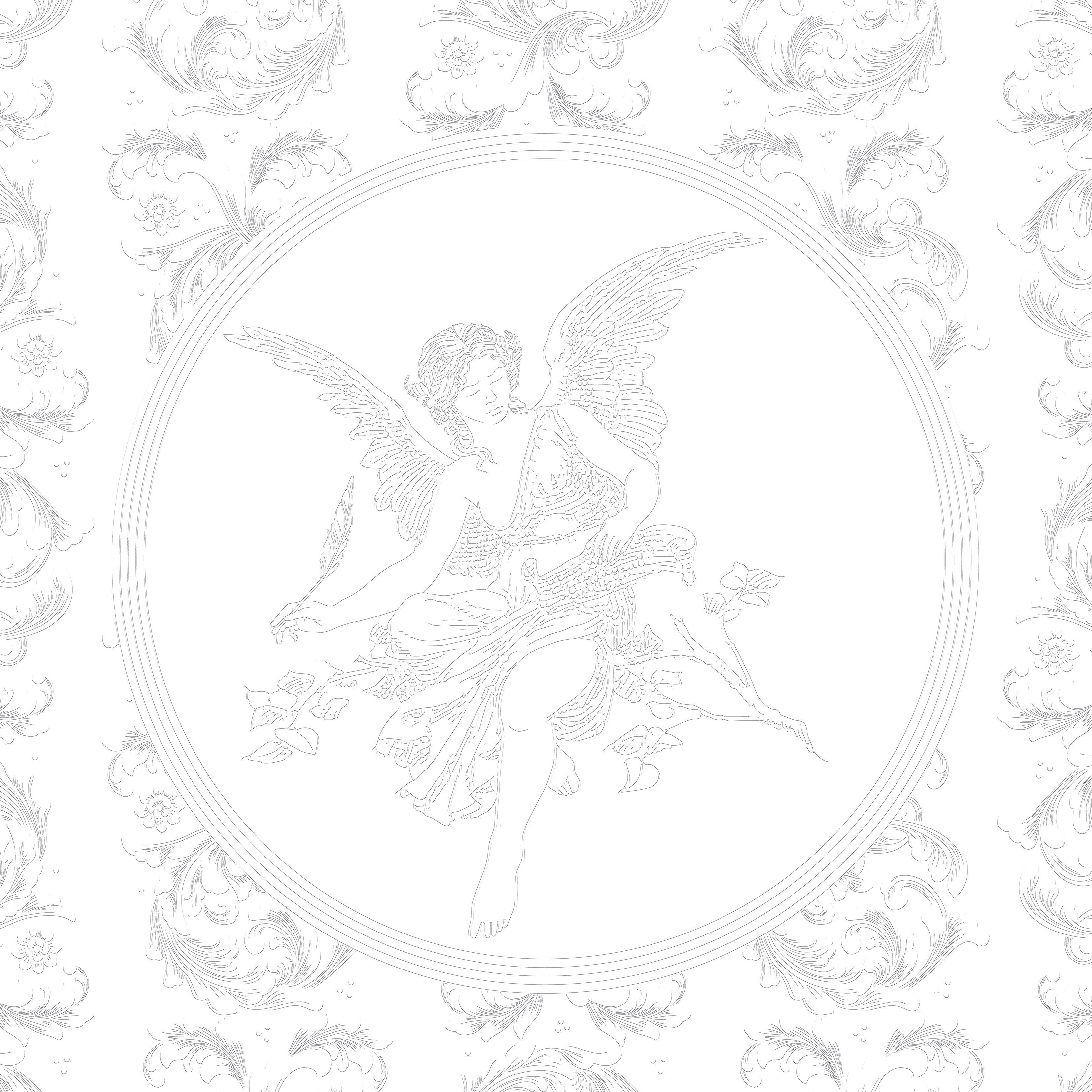 3D Celestial Angel - Paintable Mural