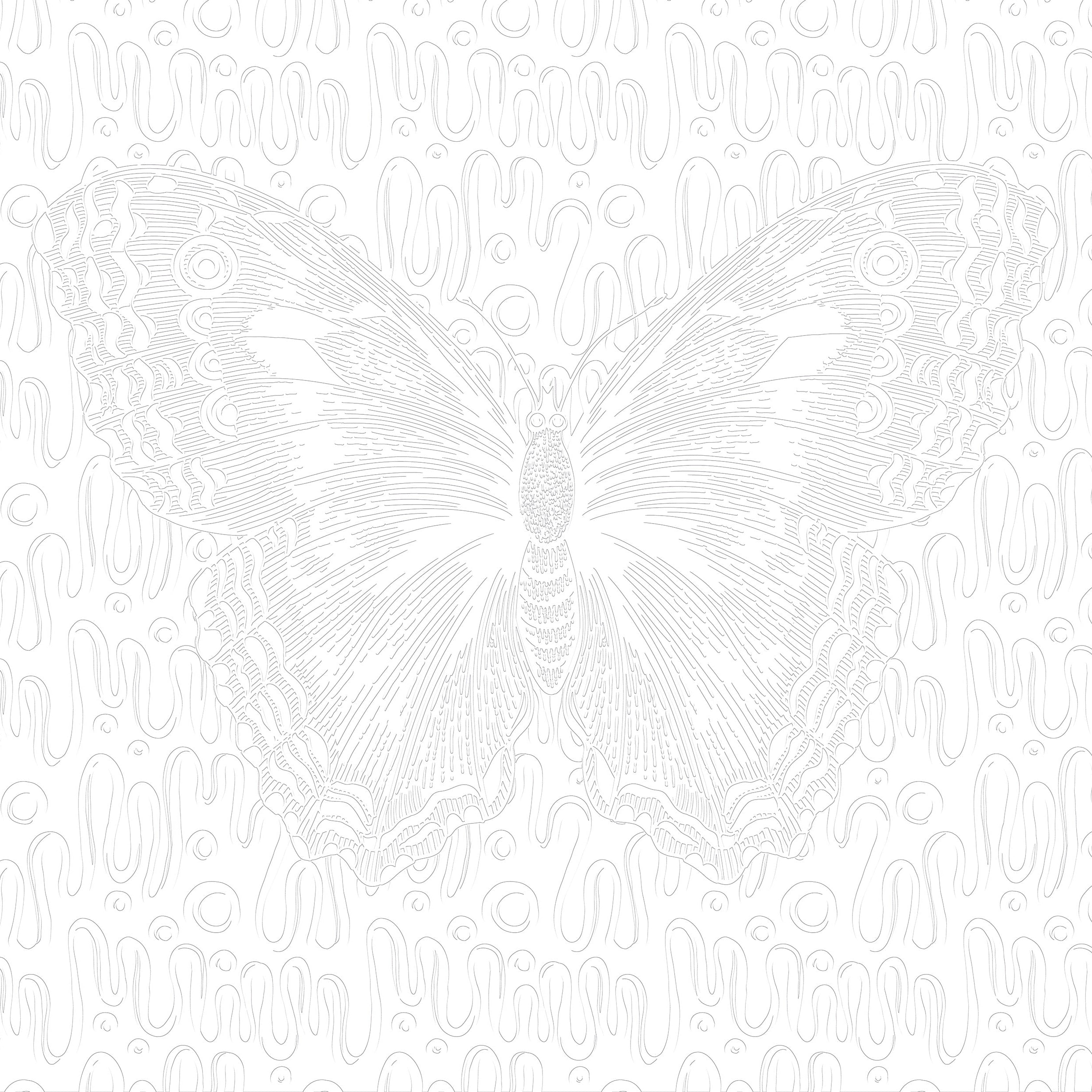 3D Monarch Relief - Paintable Mural