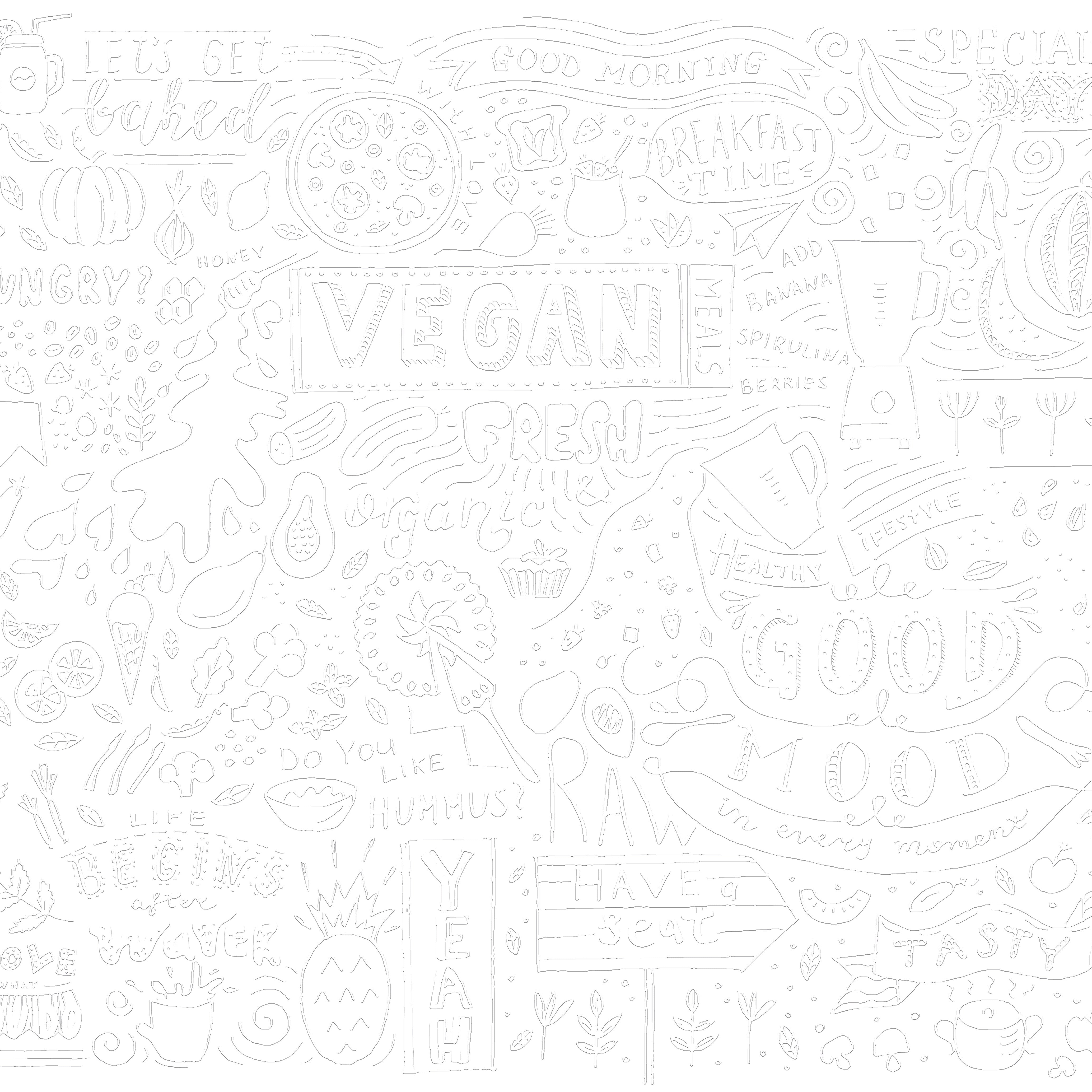 3D Motivational Foodie Doodle - Paintable Mural