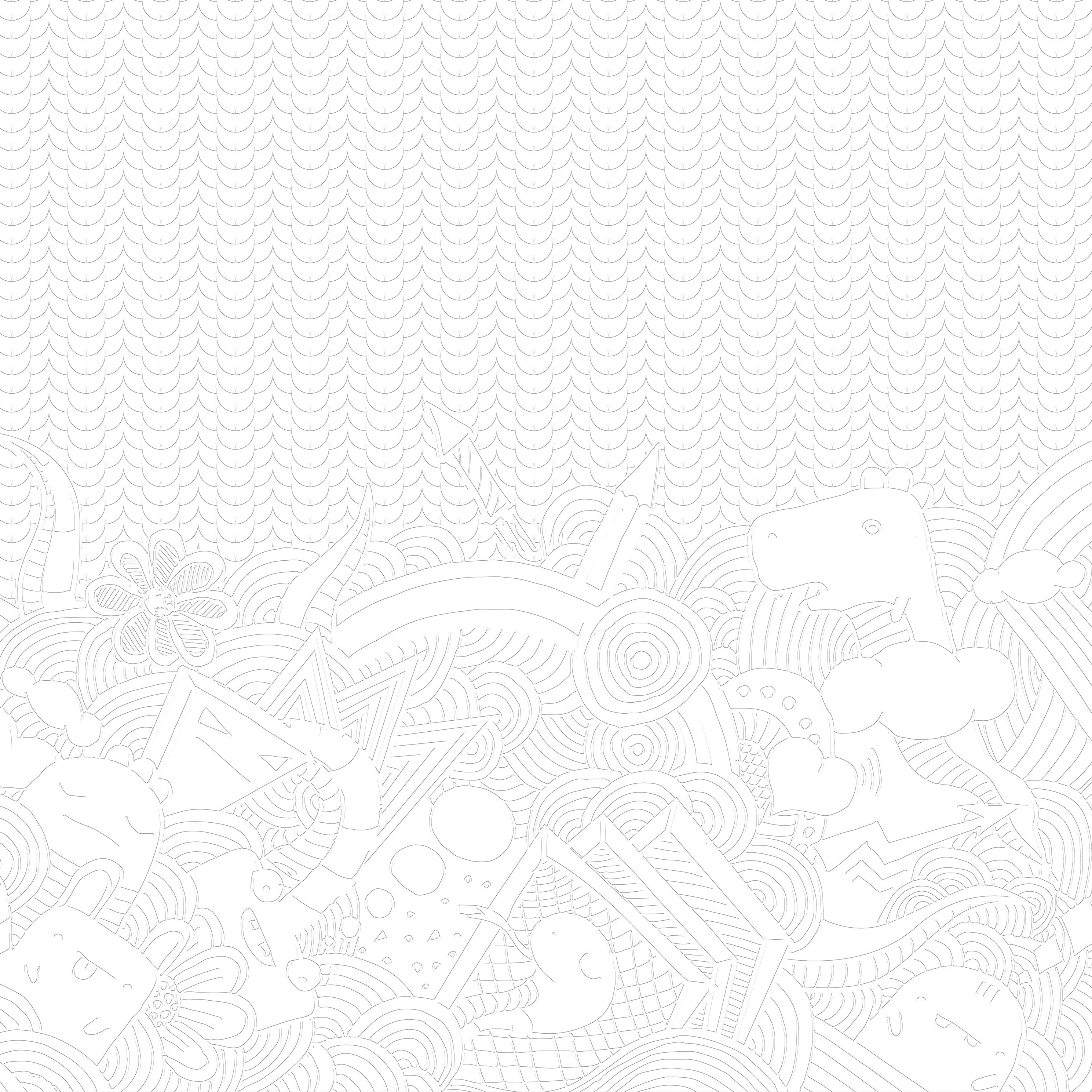 3D Dinosaur & Doodle Nursery - Paintable Mural