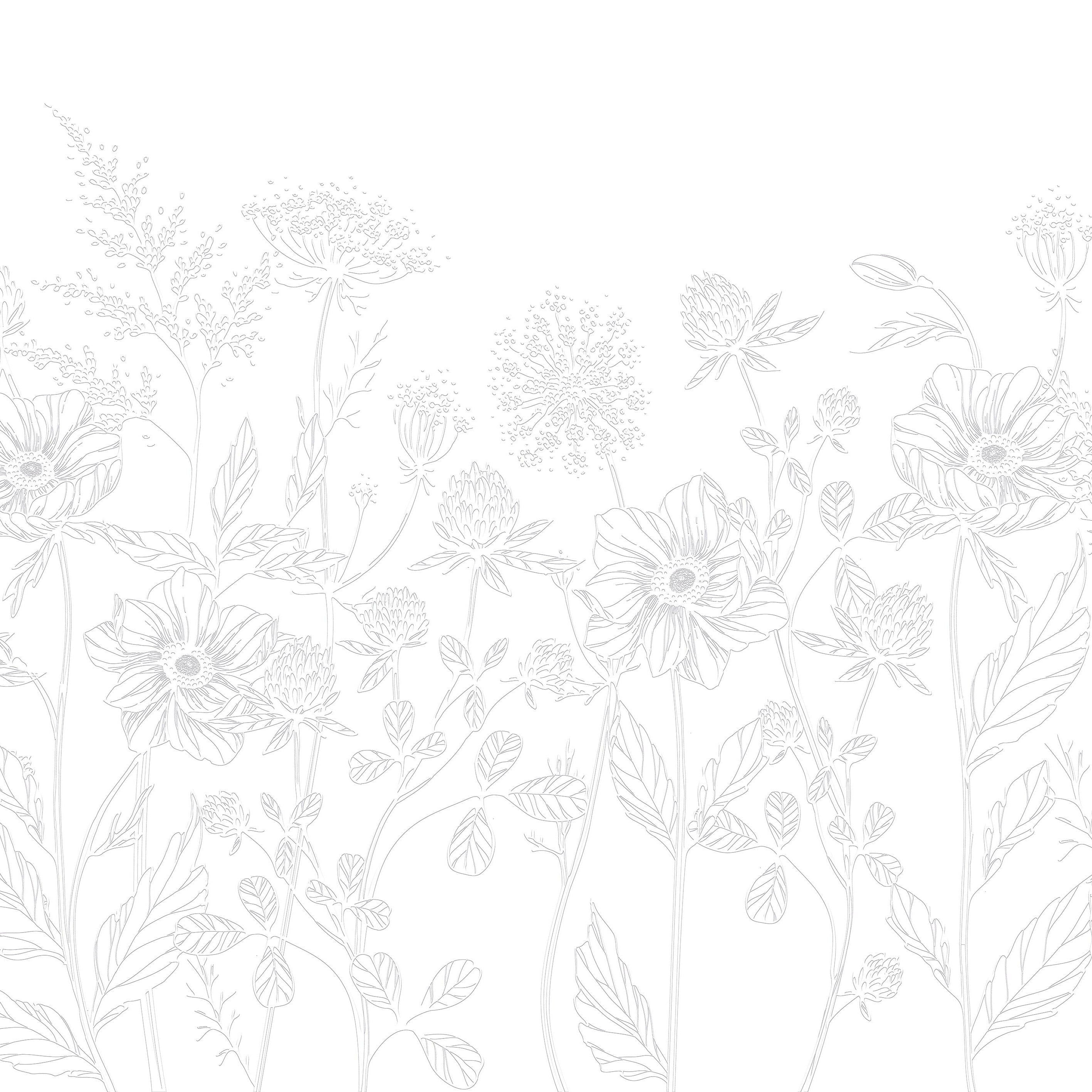 3D Wildflower Whimsy - Paintable Mural