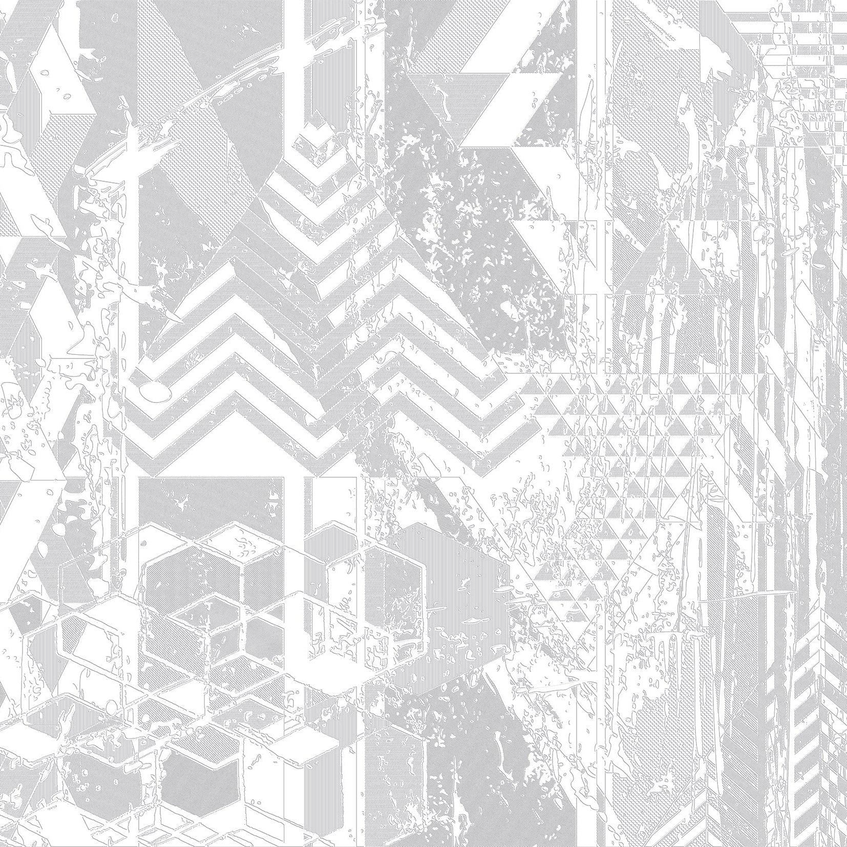 3D Digital Fracture - Paintable Mural