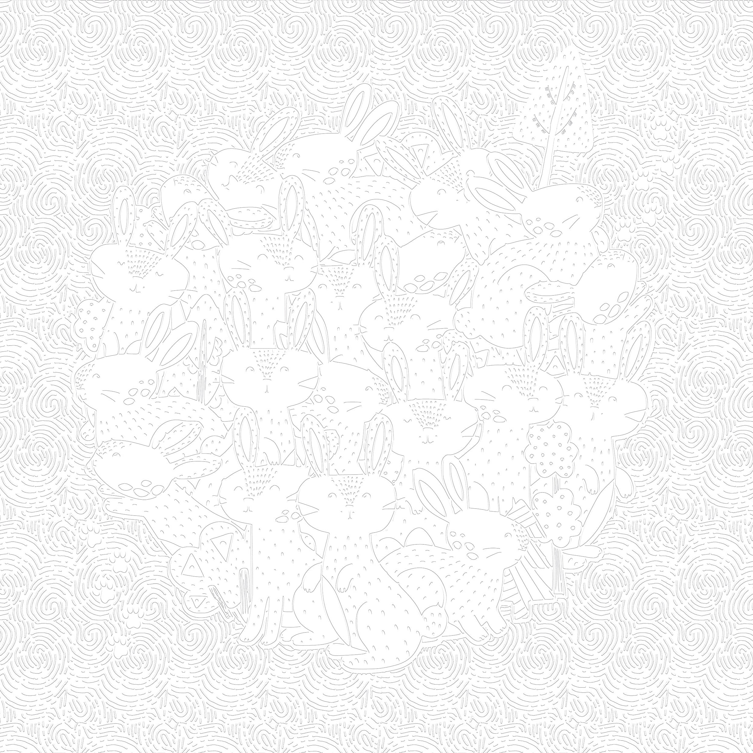 3D Bunny Burrow - Paintable Mural