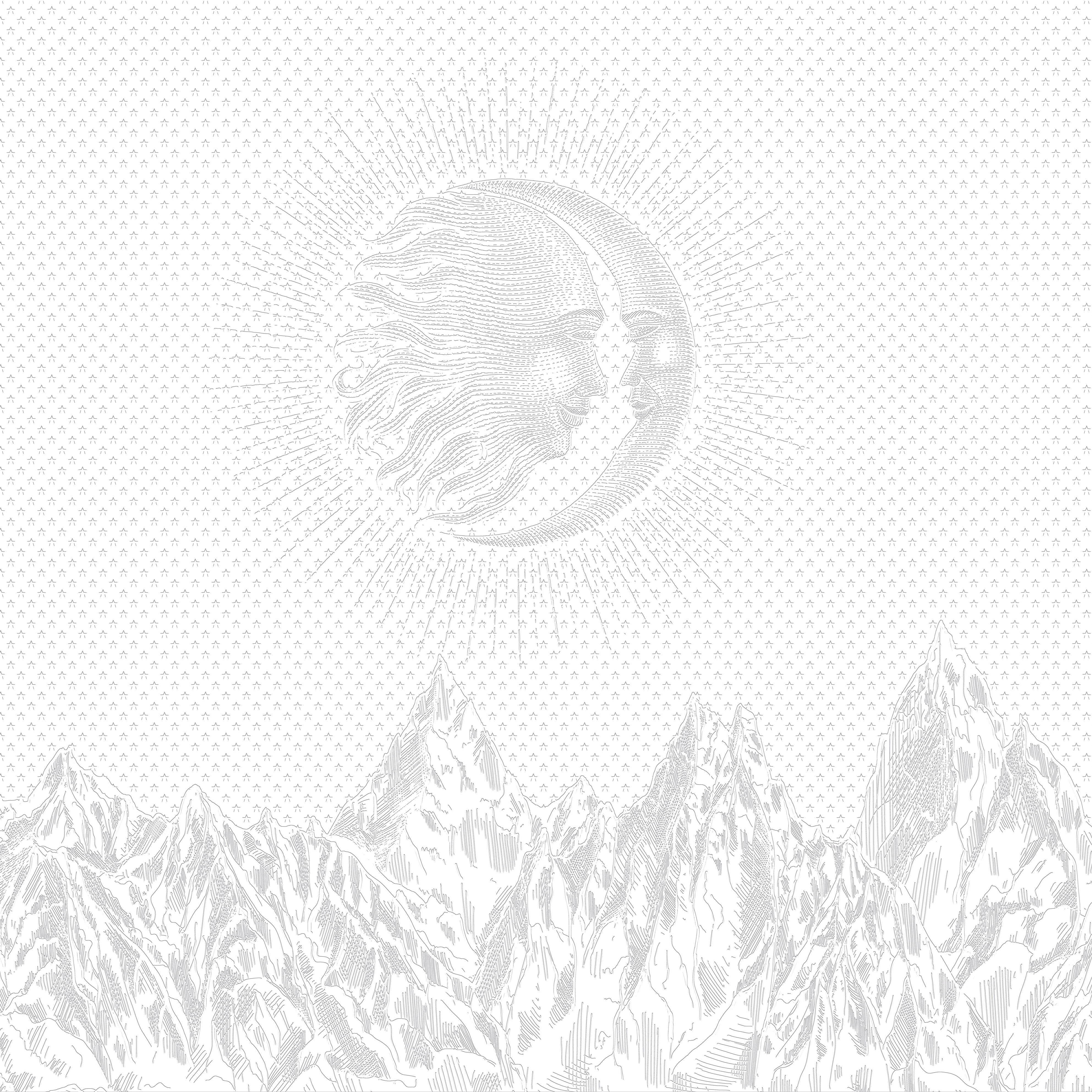 3D Celestial Peaks - Paintable Mural