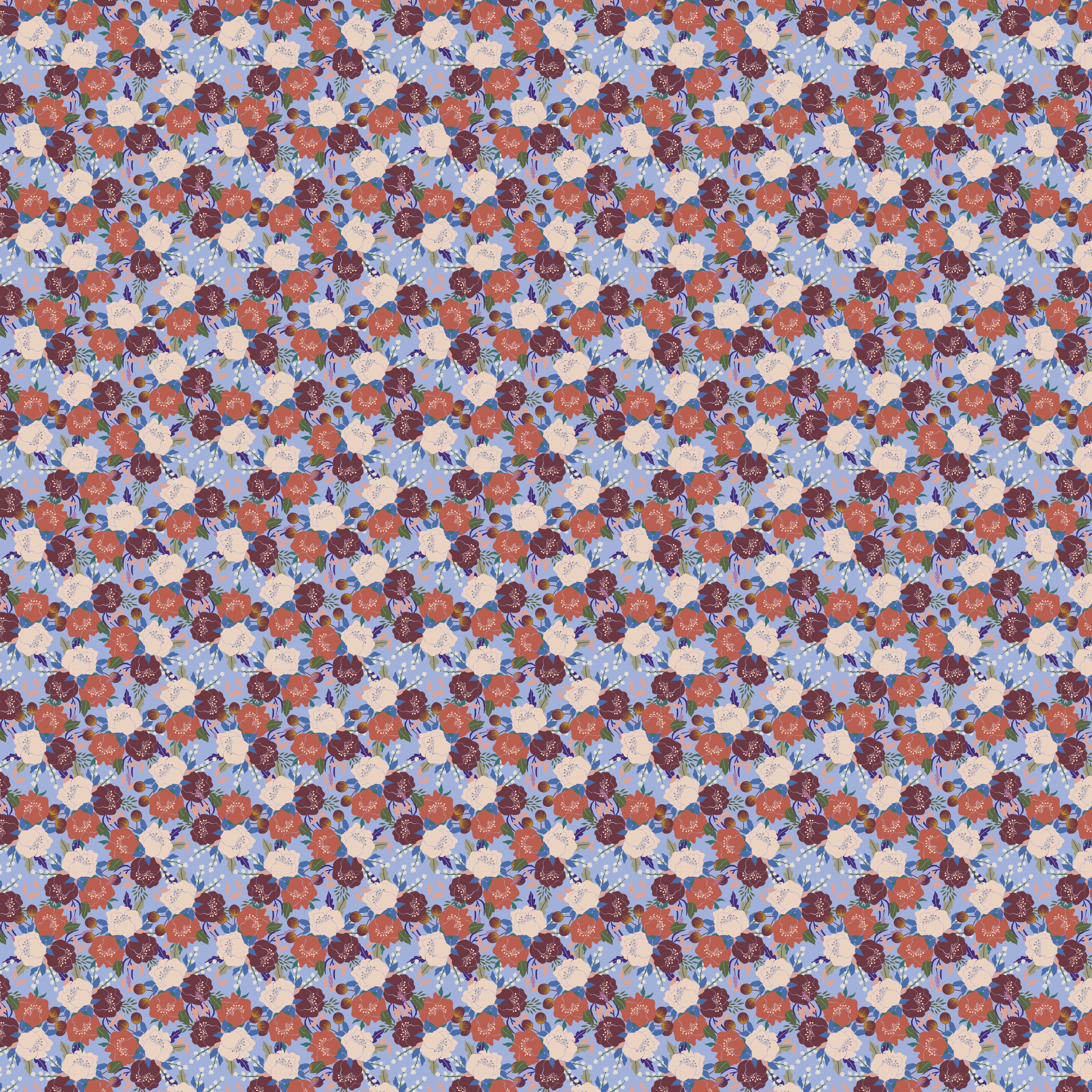 Floral Tapestry - Periwinkle Confetti Floral