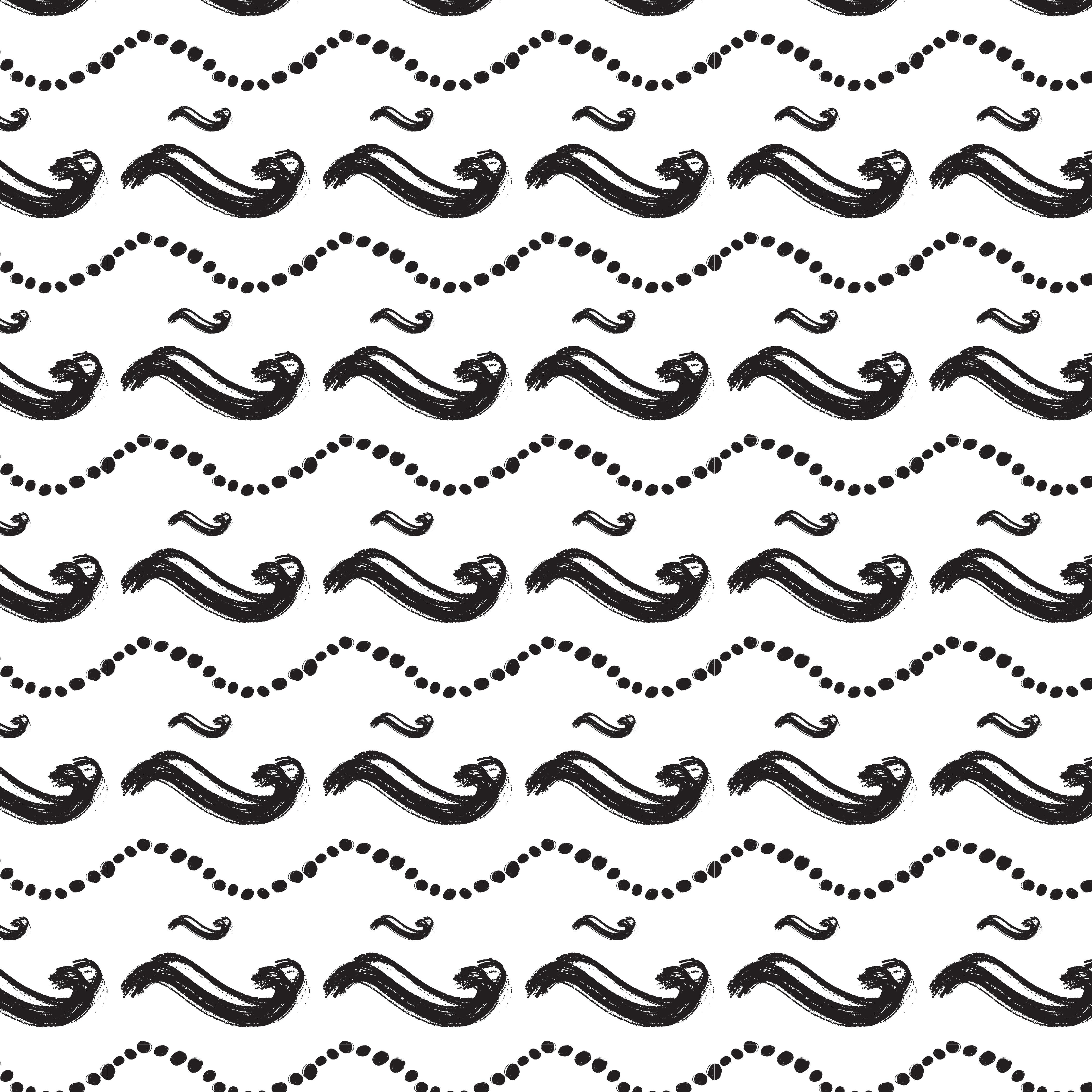 Monochrome Muse - Brushstroke Waves