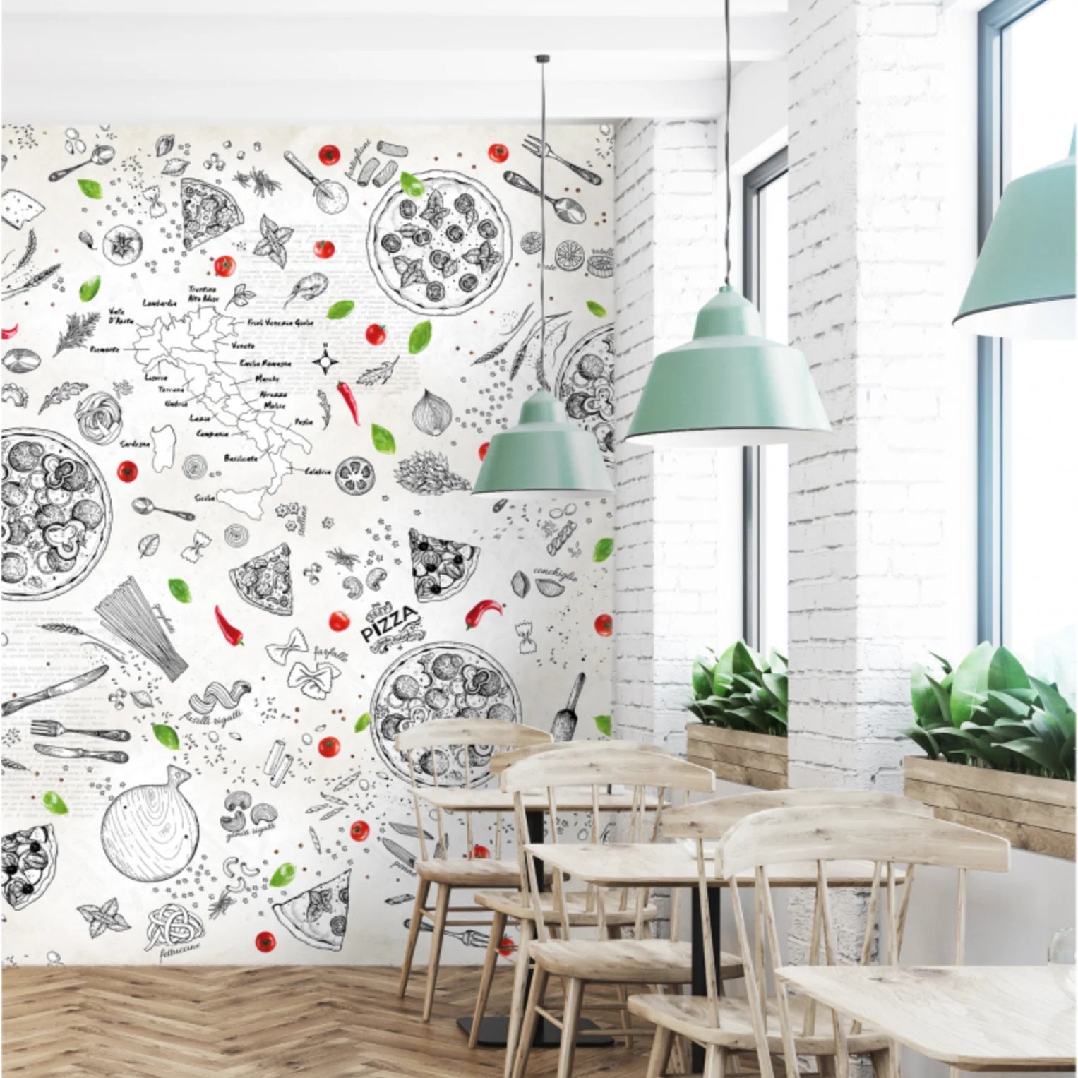 3D Pizza Party - Printed Mural