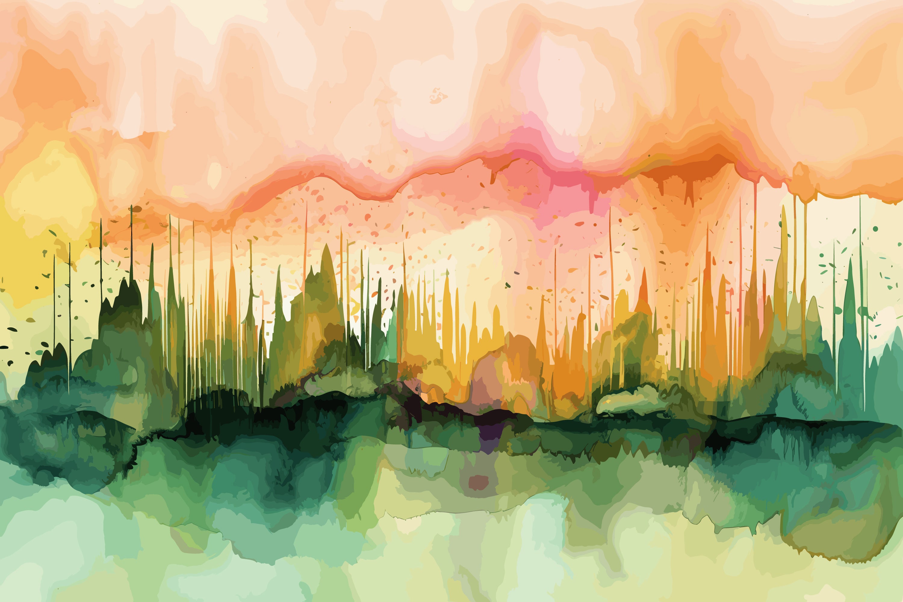 Fluid Watercolor Forest