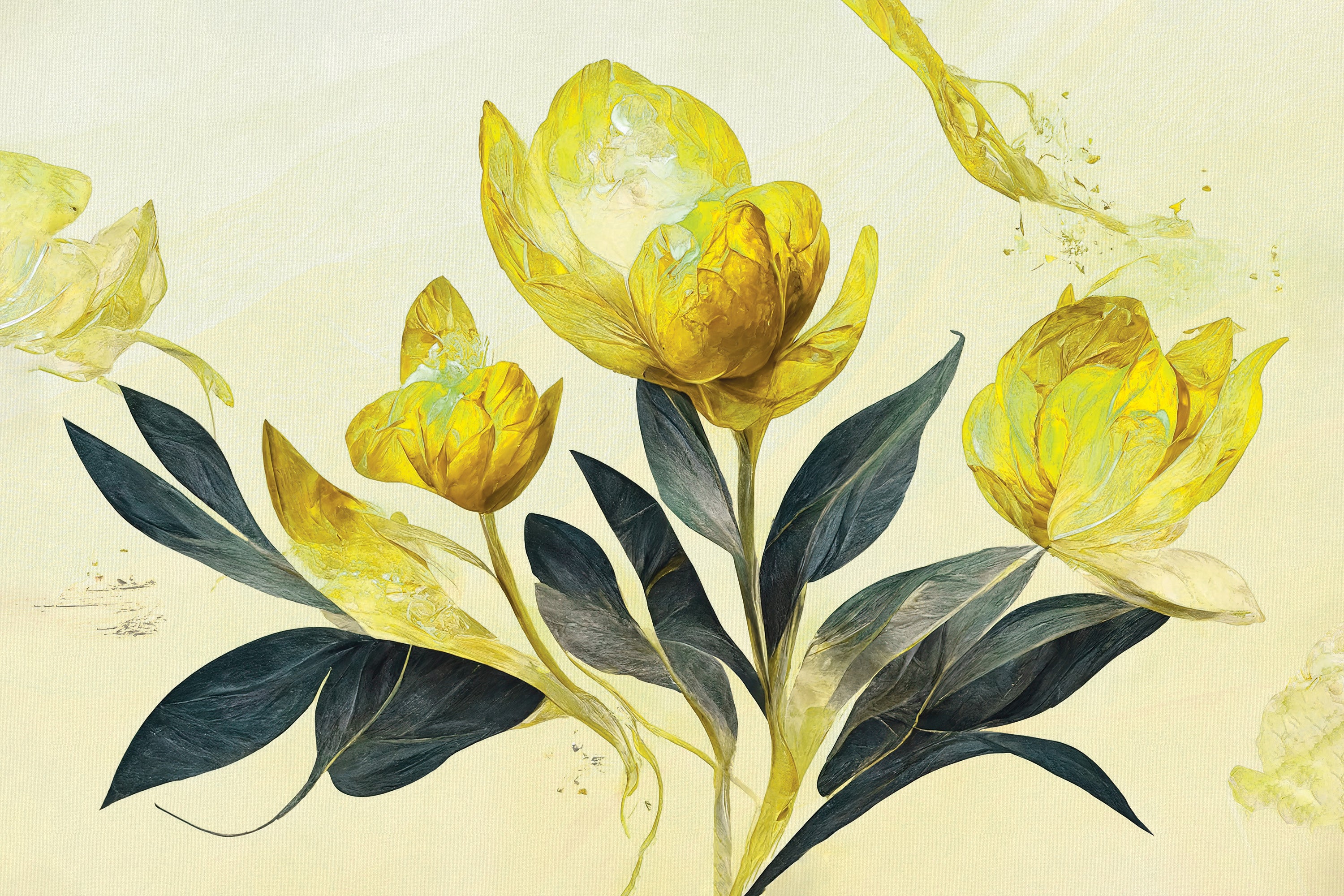 3D Floral Radiance - Printed Mural