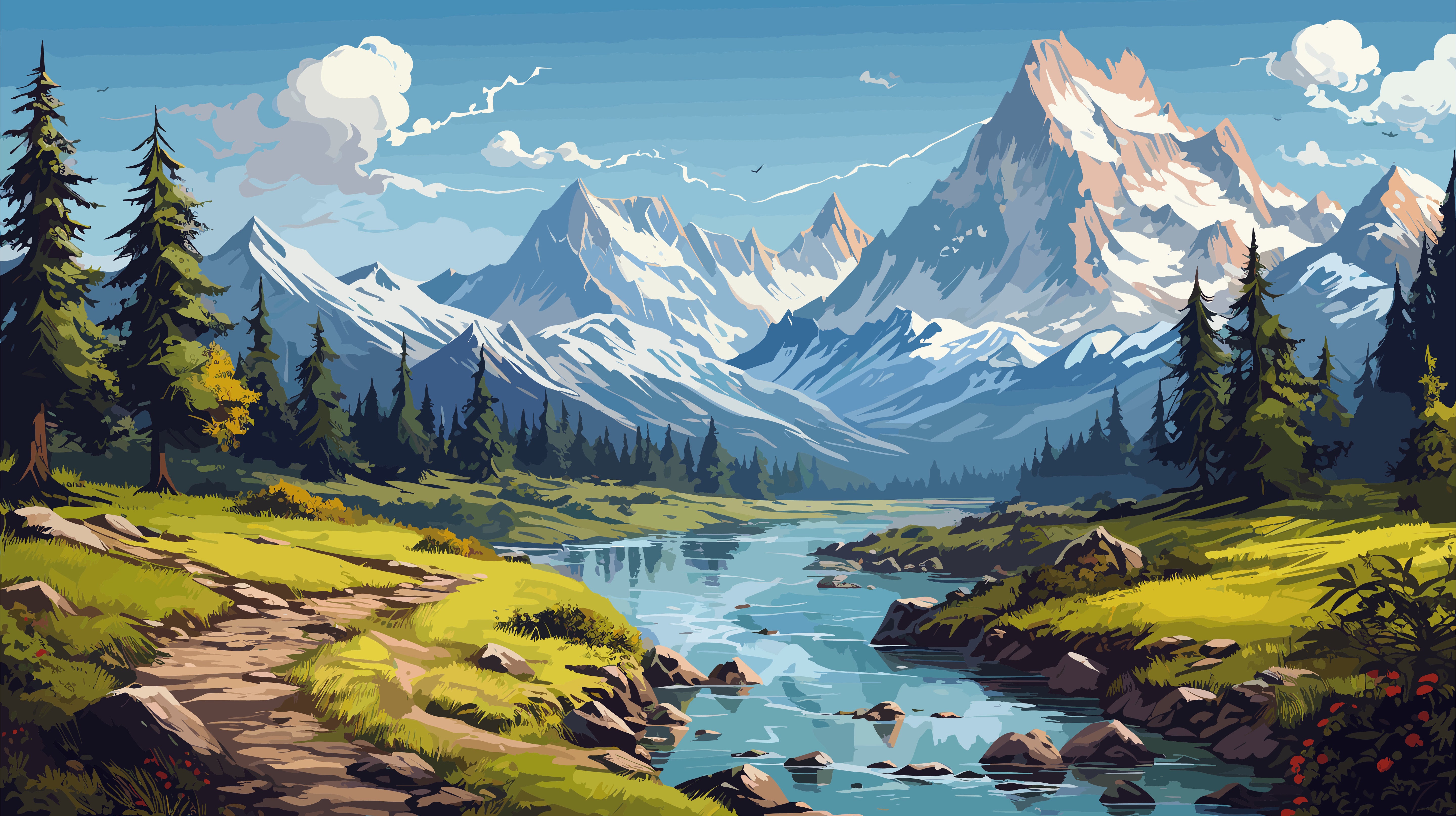 Alpine River Flow