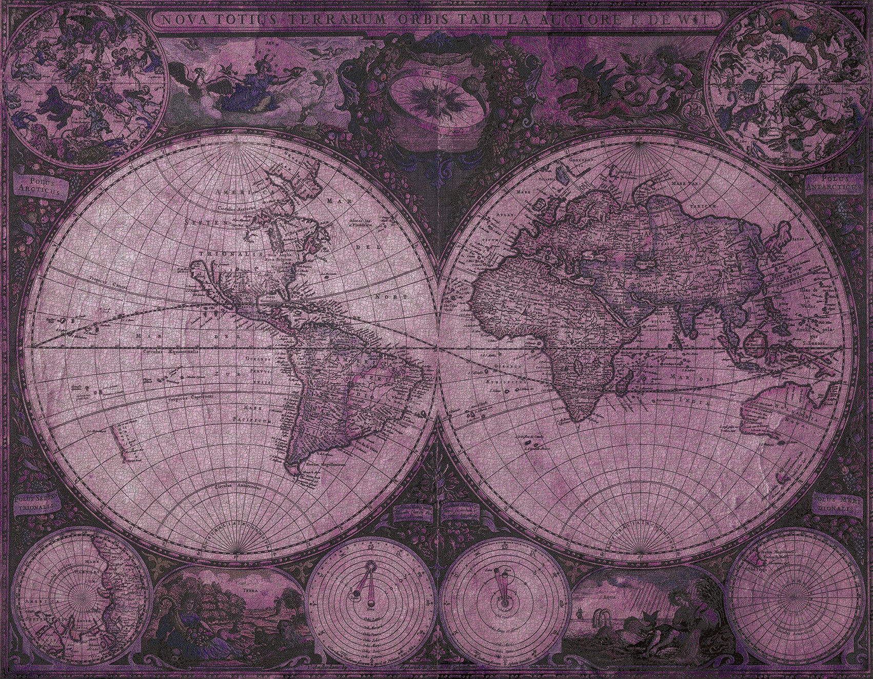 3D Vintage Map - Printed Mural