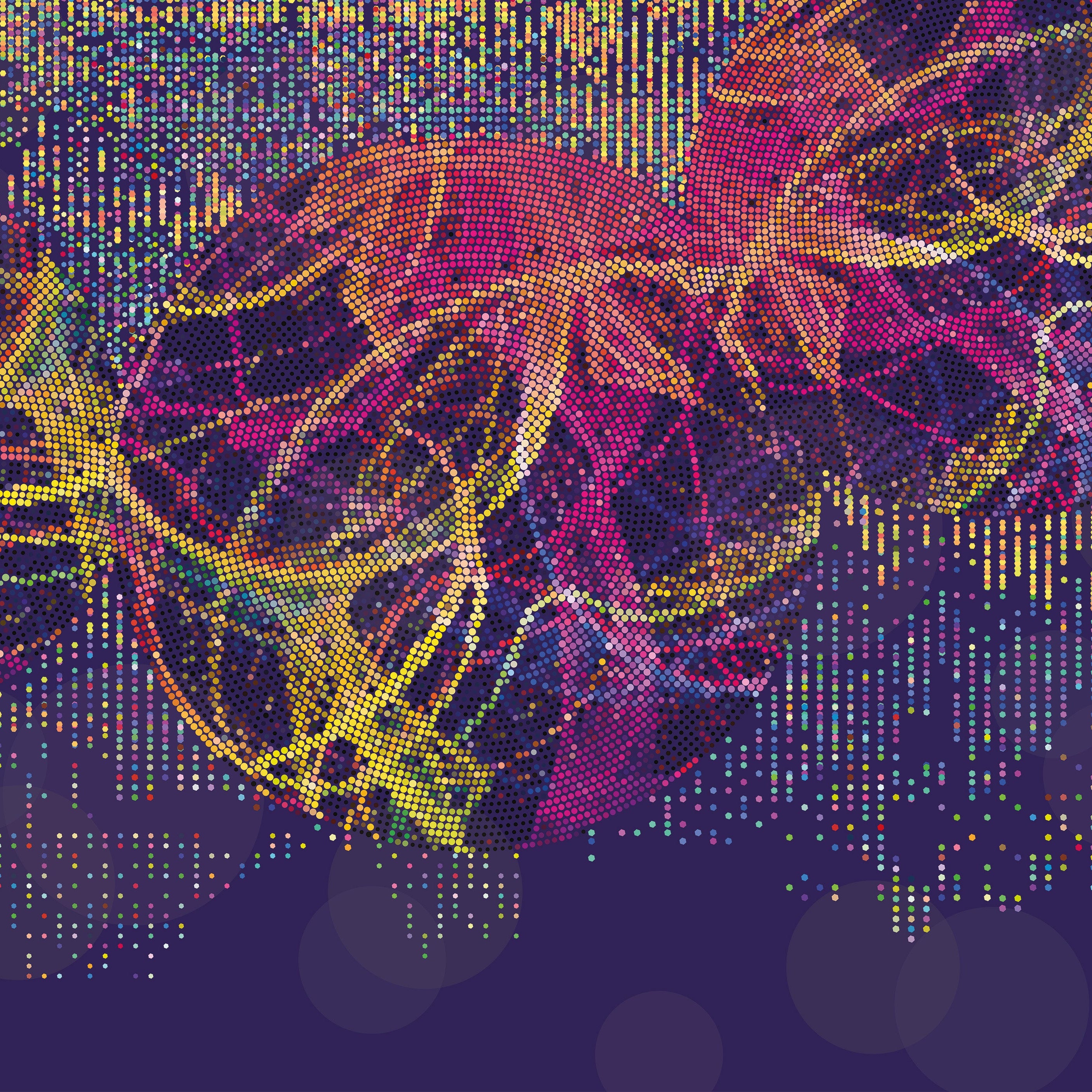 3D Dotted Digital Bloom - Printed Mural