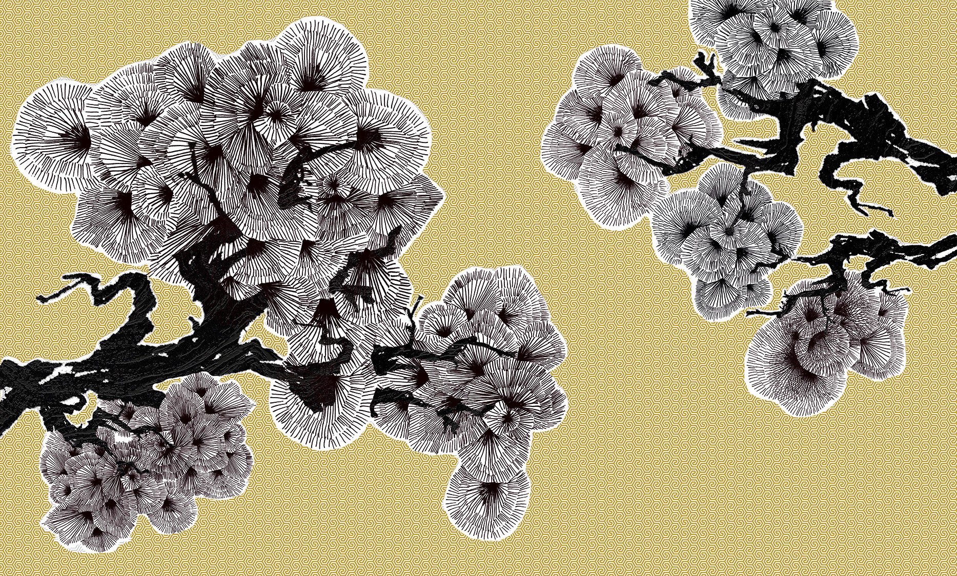 3D Ink Blossom - Printed Mural