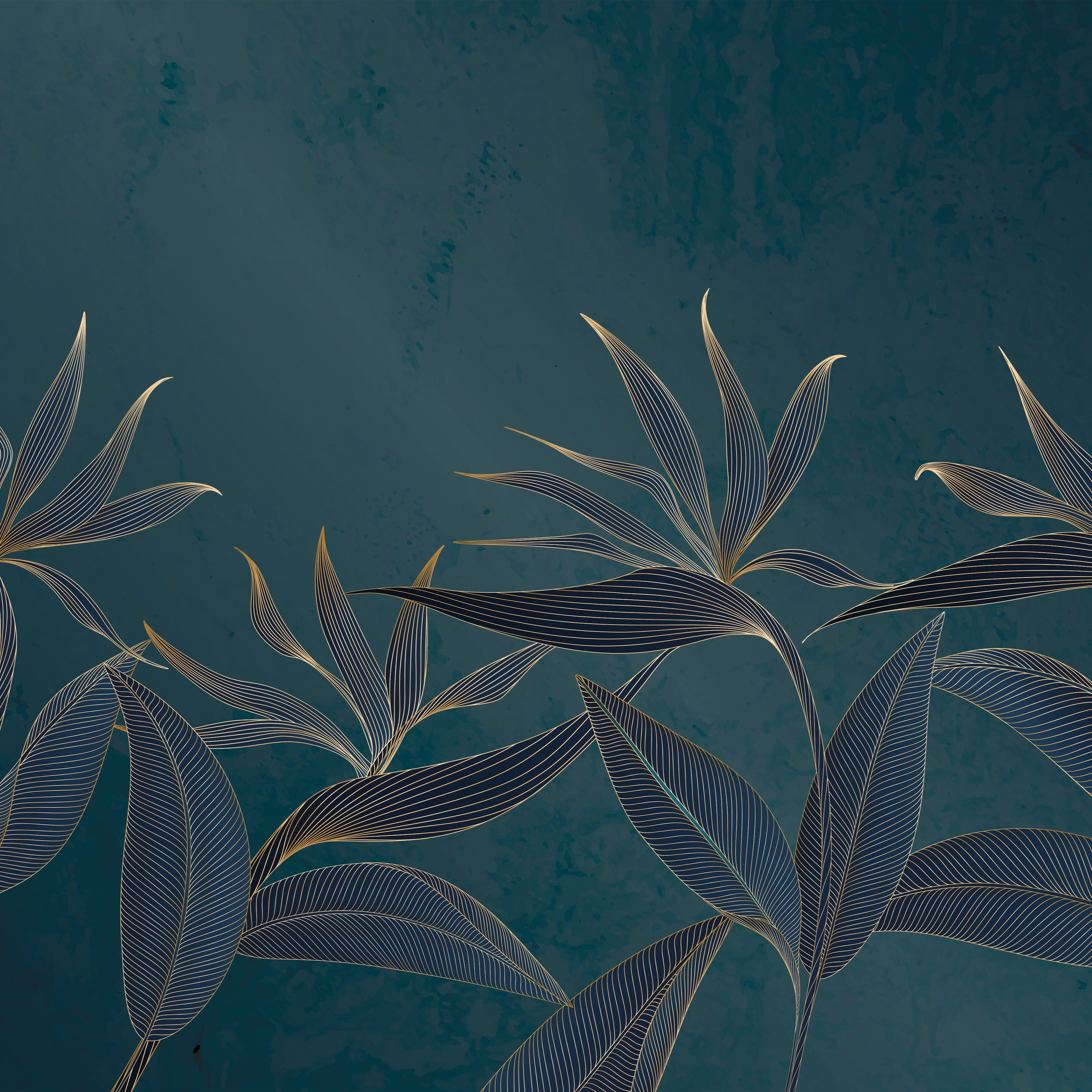 3D Golden Tropical Flowers - Printed