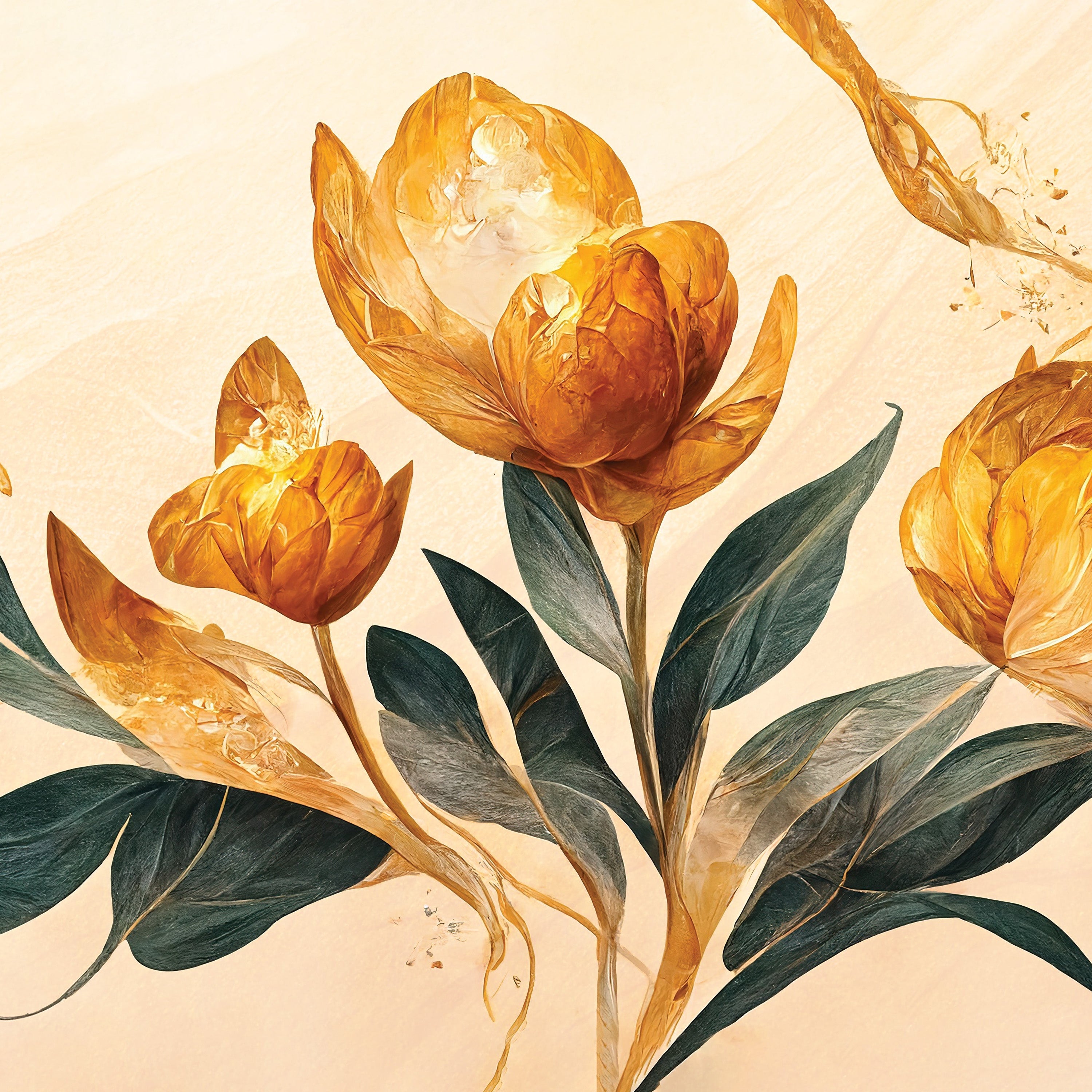 3D Floral Radiance - Printed Mural
