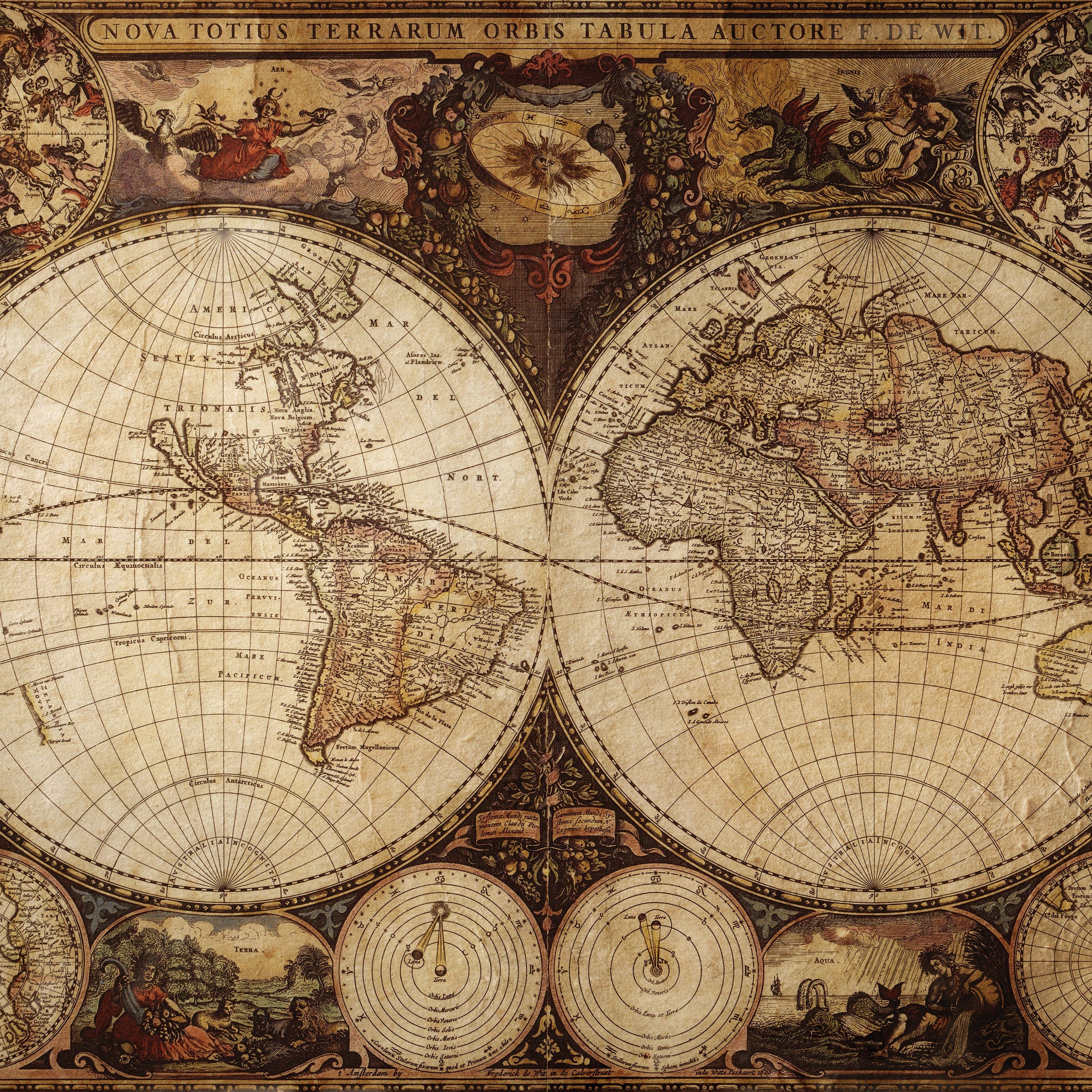 3D Vintage Map - Printed Mural
